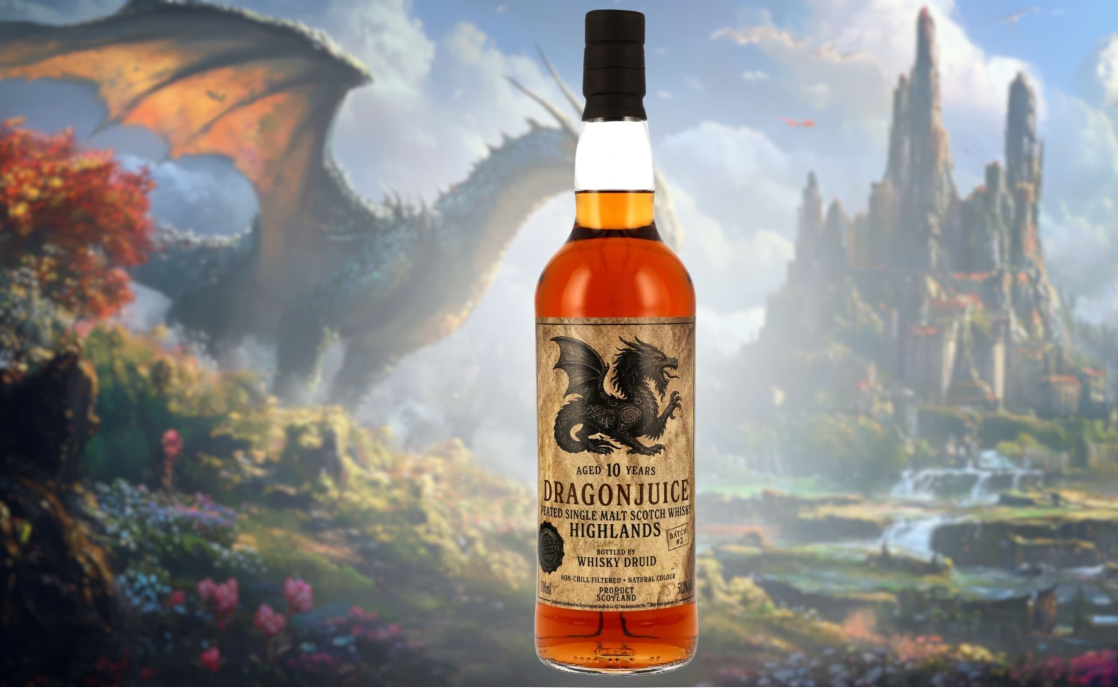 Nouveau Dragonjuice tourbé 10 ans de l'île de Mull par Whisky Druid
