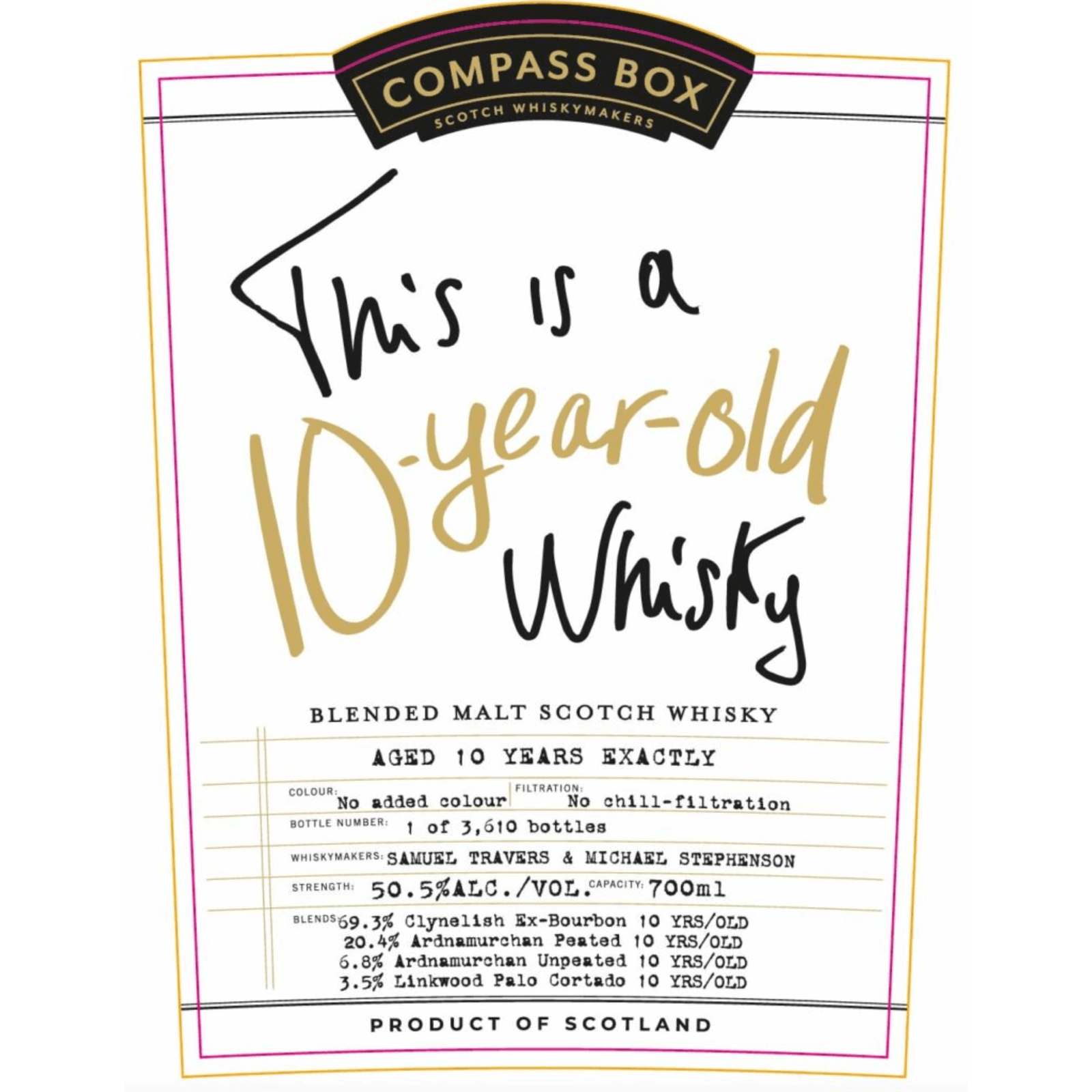 Compass Box 10 Years Old This Is A 10-Year-Old Whisky