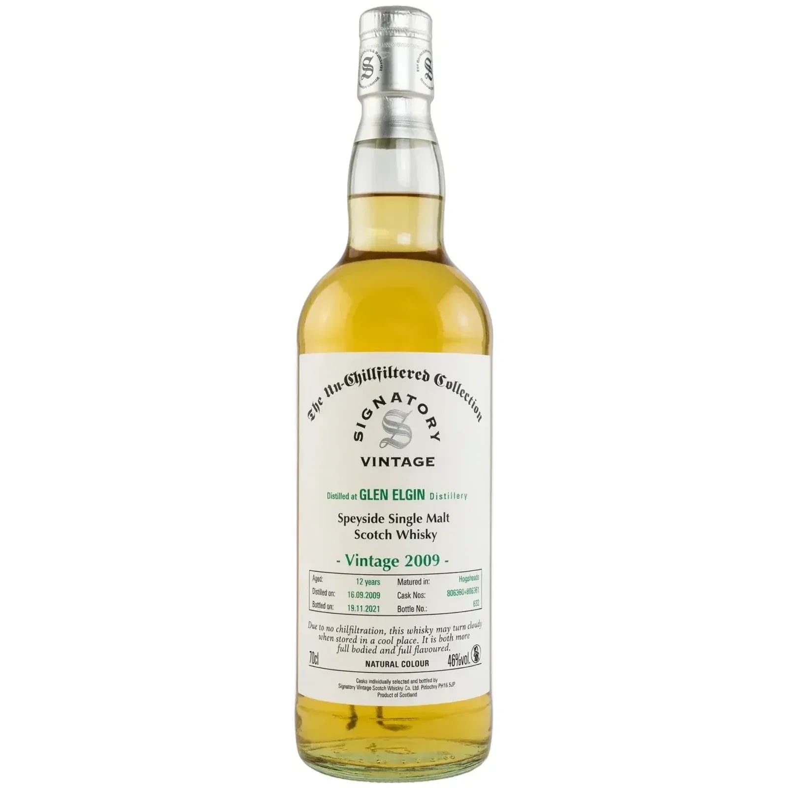 Glen Elgin 12 Years Old 2009 The Un-Chillfiltered Collection Signatory Vintage