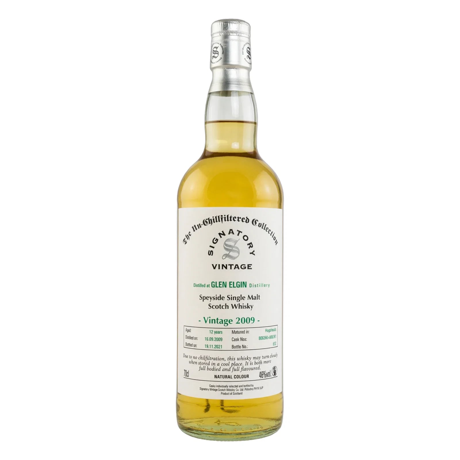 Glen Elgin 12 Years Old 2009 The Un-Chillfiltered Collection Signatory Vintage