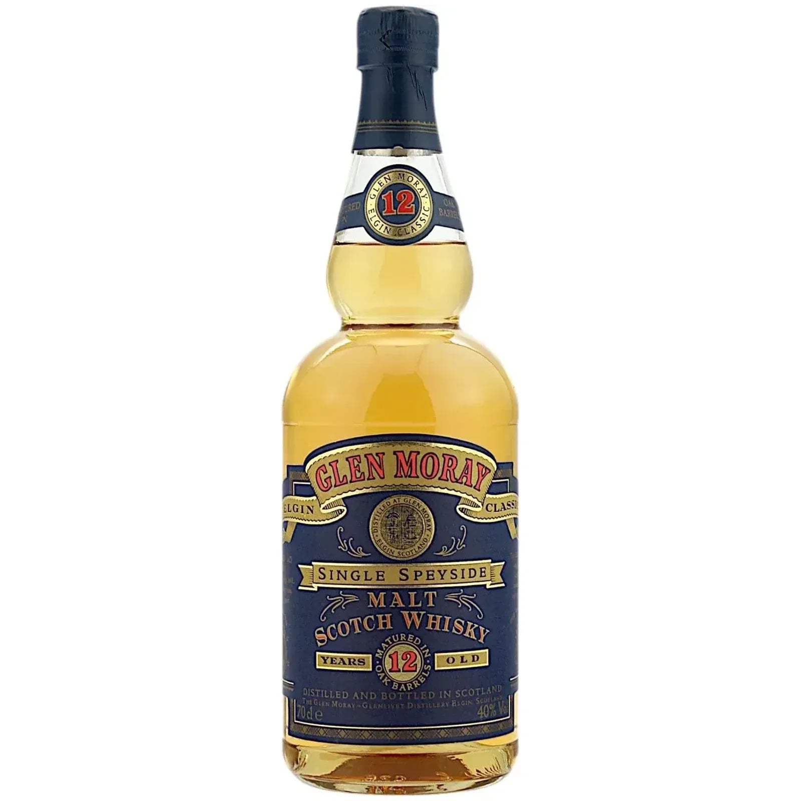 Glen Moray 12 Years Old Elgin Classic Old Blue Label Single Speyside Malt