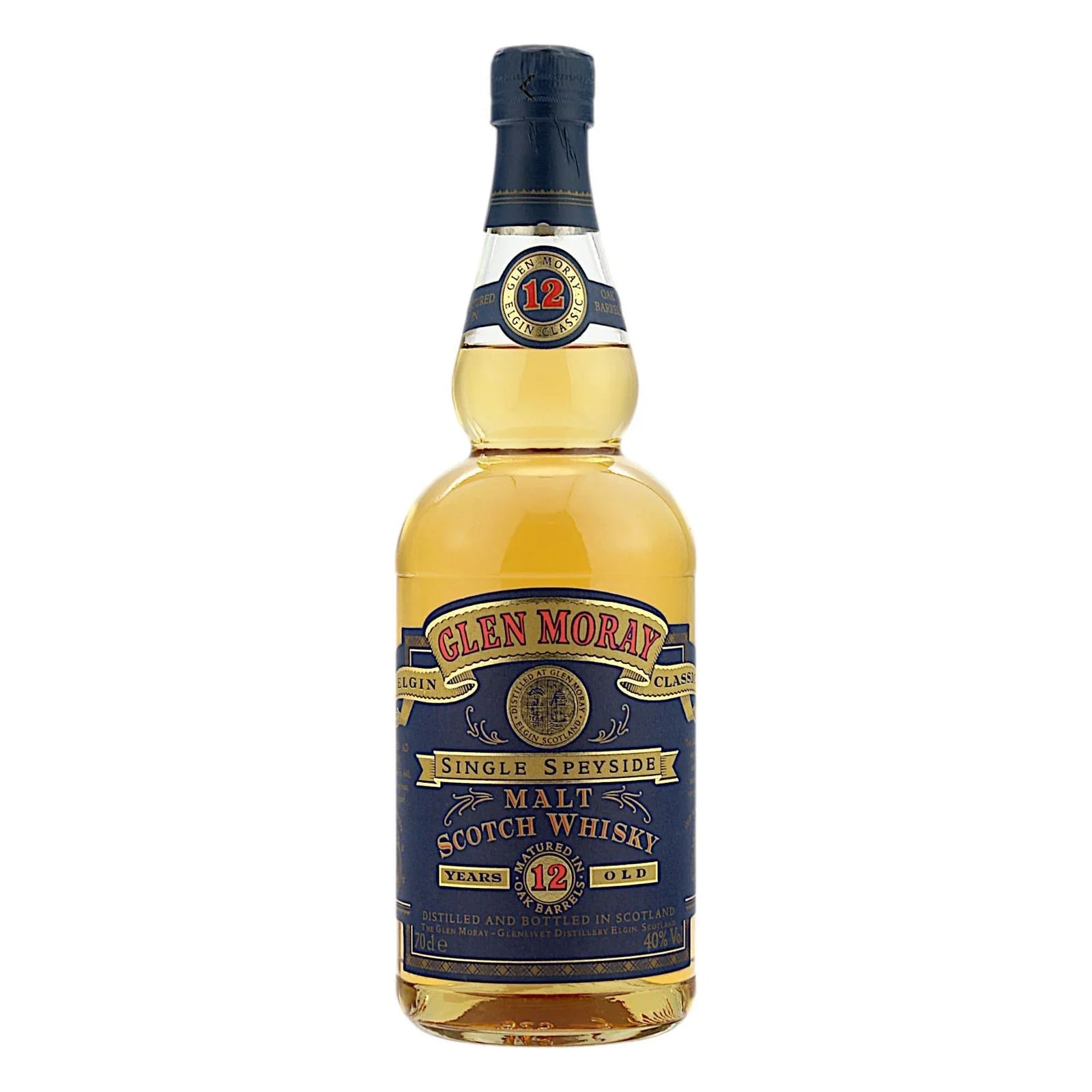 Glen Moray 12 Years Old Elgin Classic Old Blue Label Single Speyside Malt