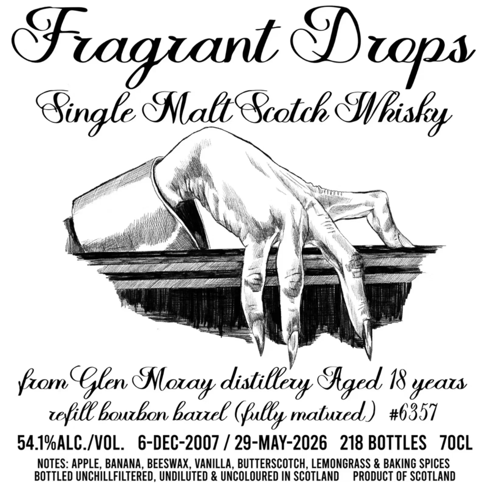 Glen Moray 18 Years Old 2007 Fragrant Drops Cask Nr. 6357