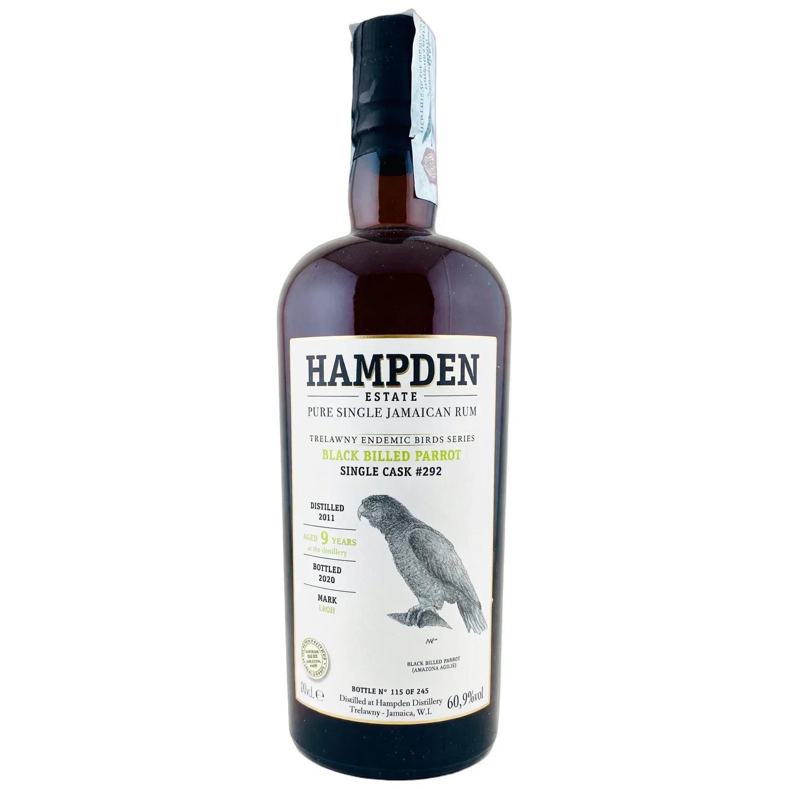 Hampden 9 Years Old 2011 Trelawny Endemic Birds Black Billed Parrot Velier LFCH Cask Nr. 292