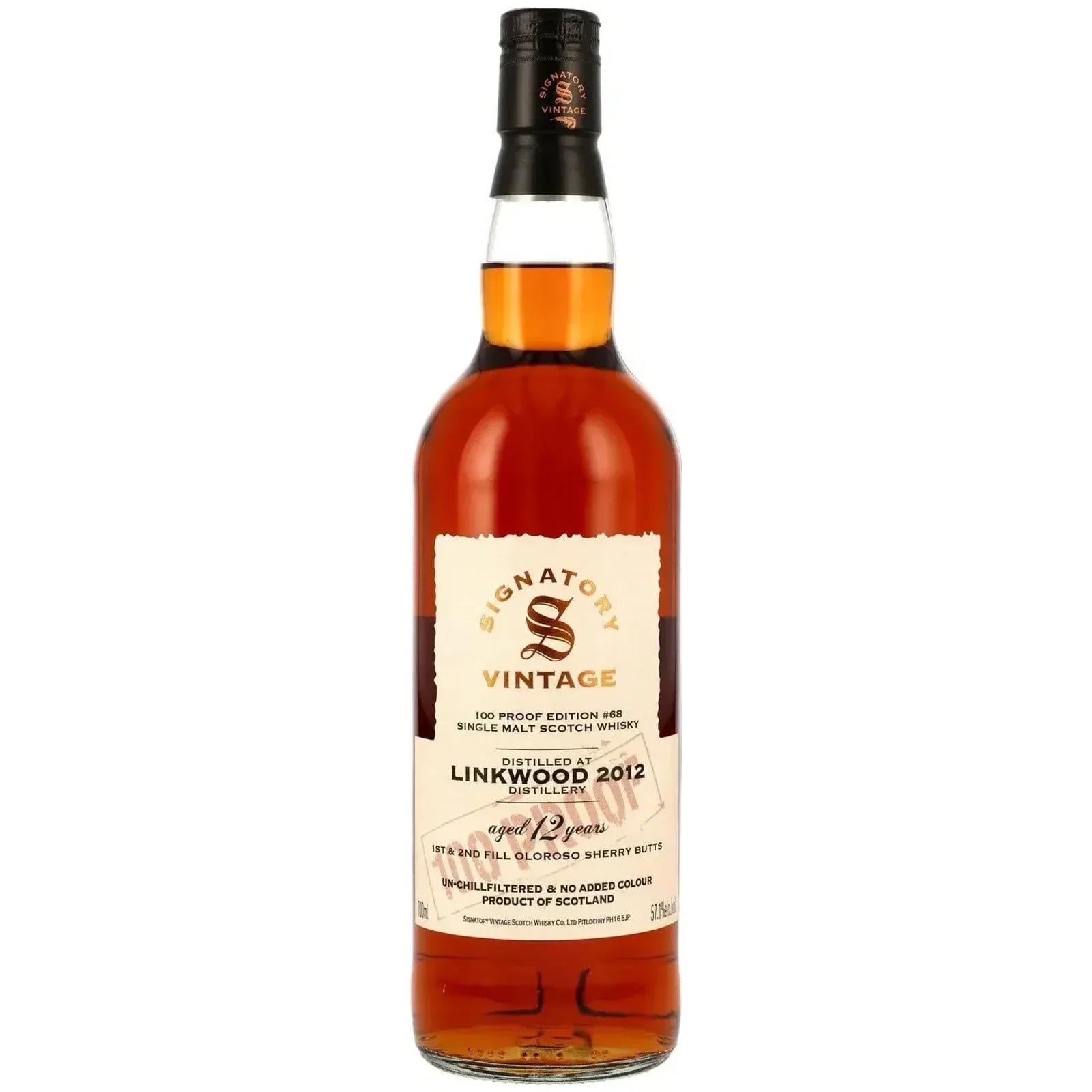 Linkwood 12 Years Old 2012 100 PROOF Edition #68 Signatory Vintage