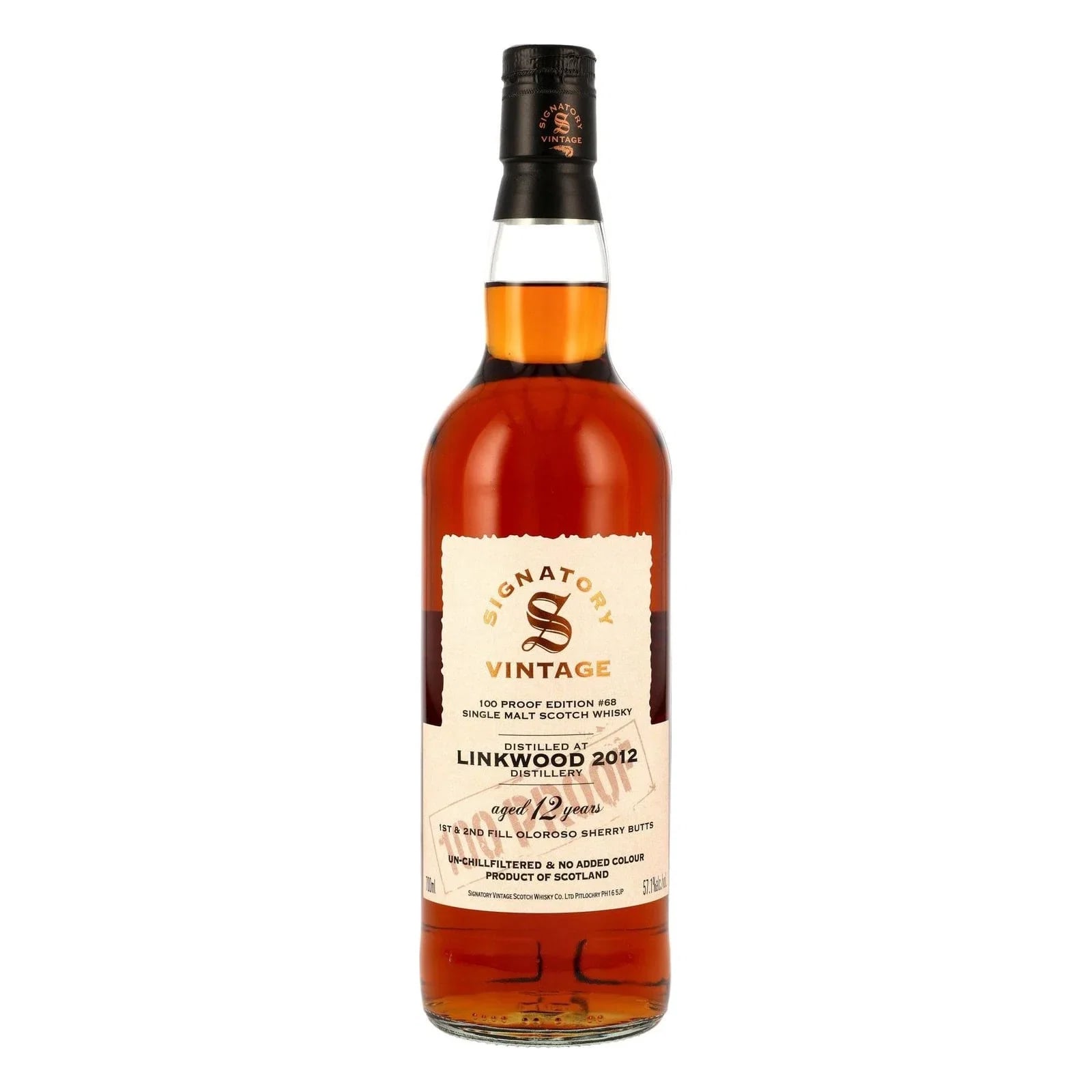 Linkwood 12 Years Old 2012 100 PROOF Edition #68 Signatory Vintage