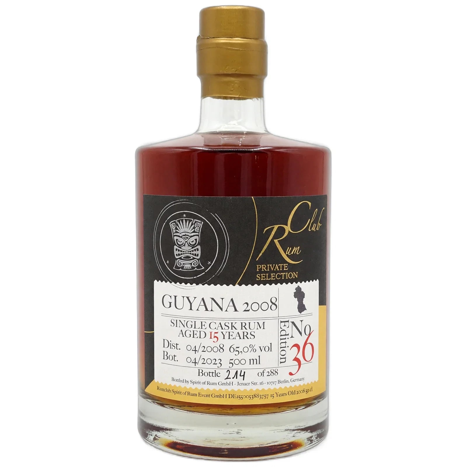 Diamond 15 Years Old 2008 Guyana Rumclub Private Selection Edition 36 50 cl