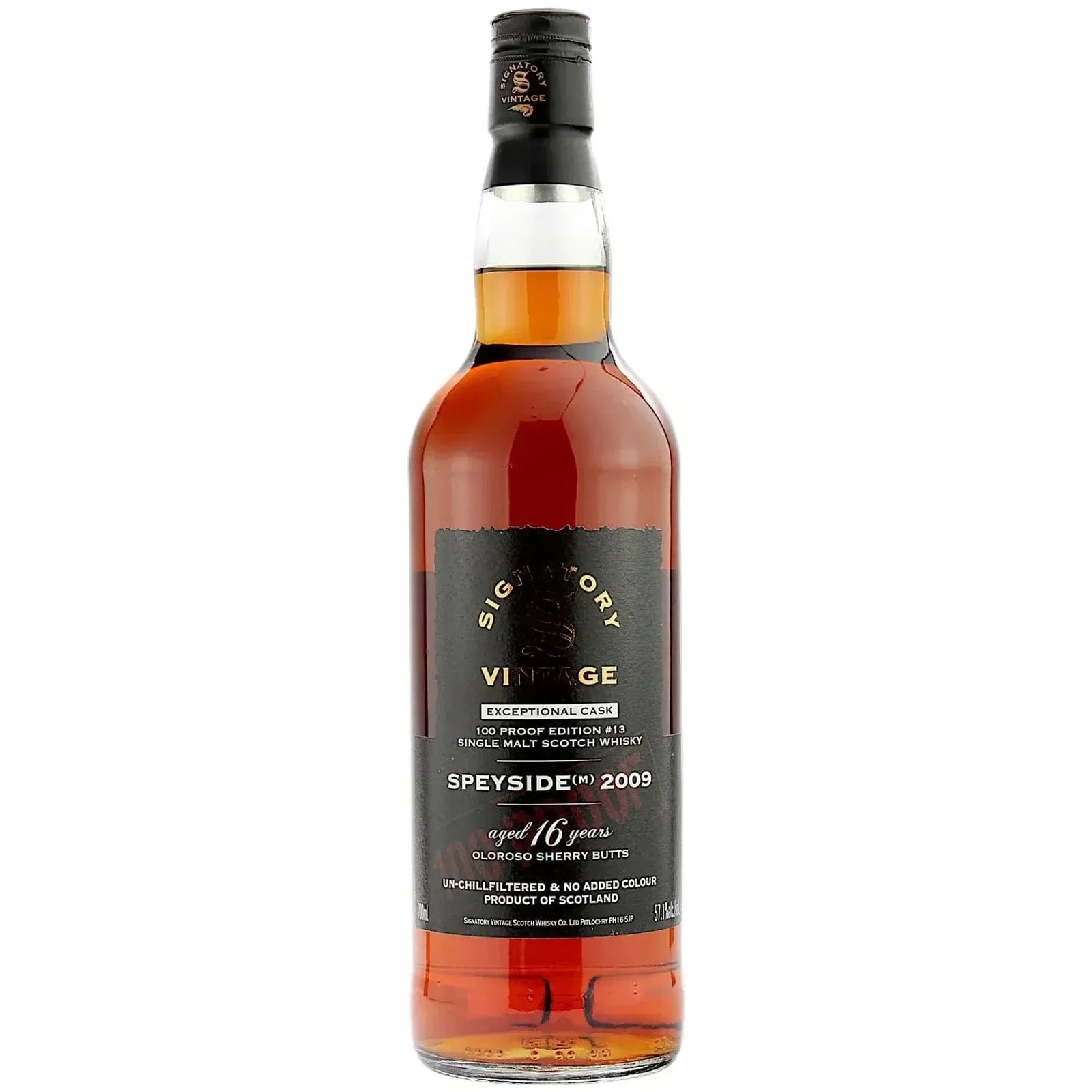 Speyside (M) 16 Years Old 2009 100 Proof Exceptional Cask Signatory Vintage Edition #13