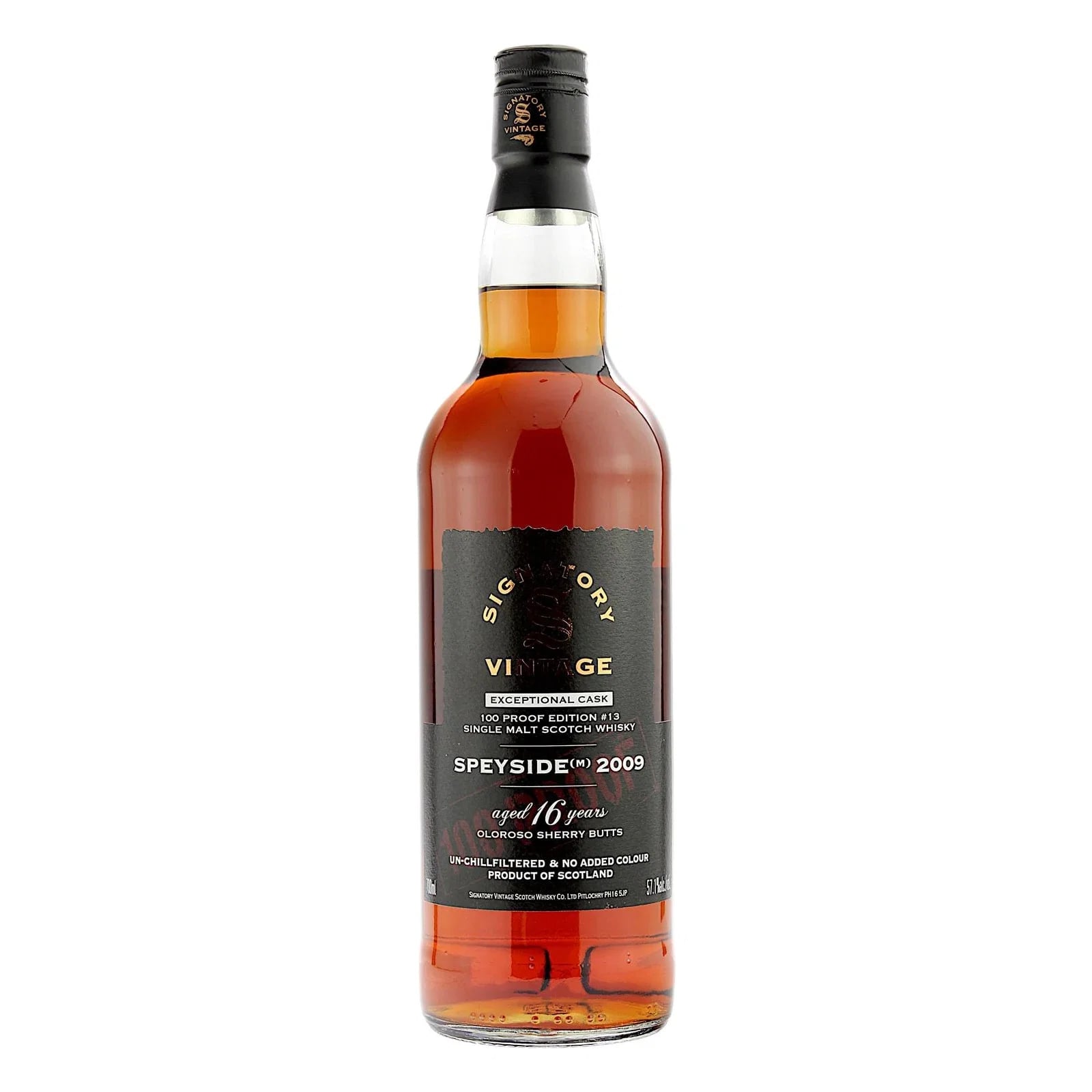 Speyside (M) 16 Years Old 2009 100 Proof Exceptional Cask Signatory Vintage Edition #13
