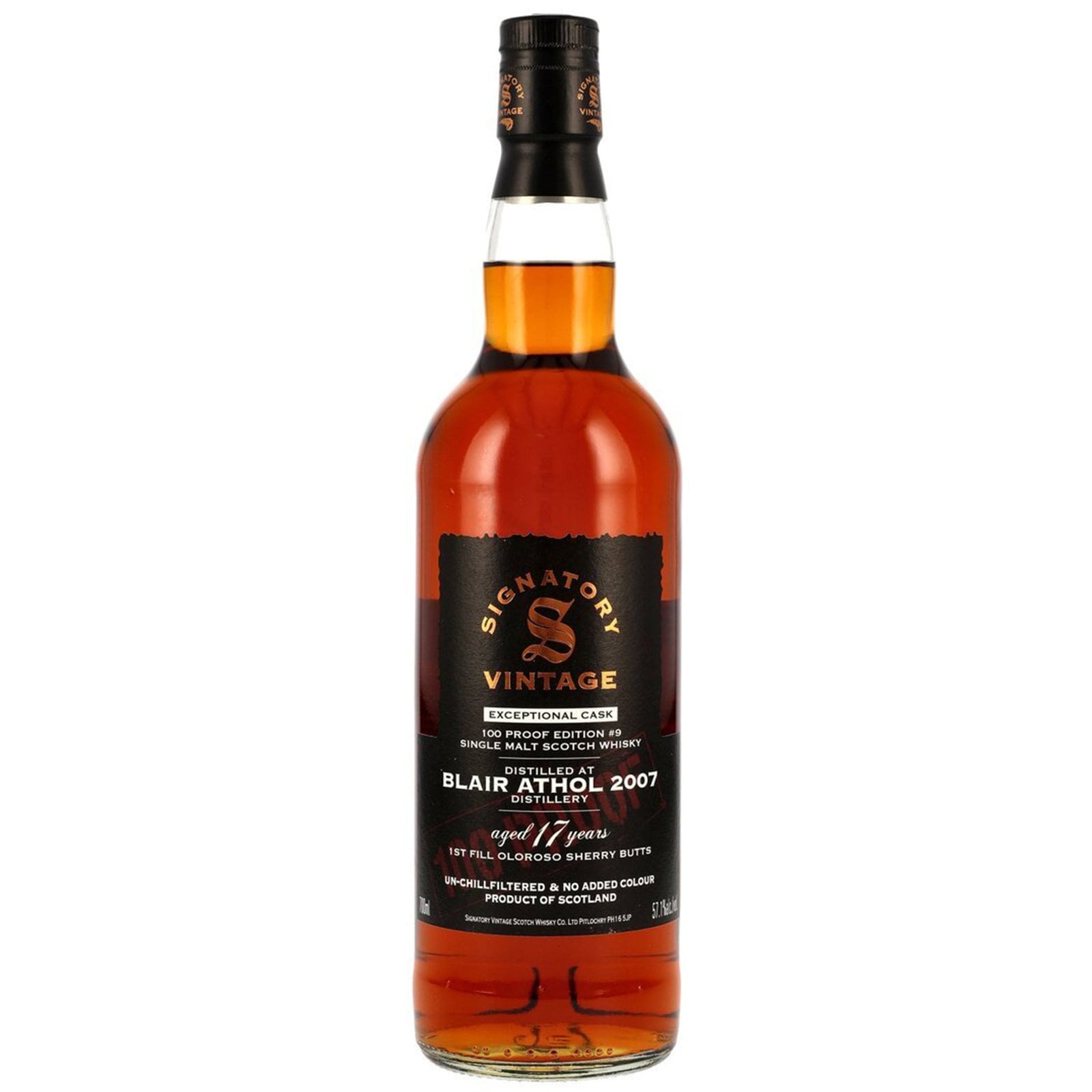 Blair Athol 17 Years Old 2007 100 Proof Exceptional Cask Edition #9 Signatory Vintage