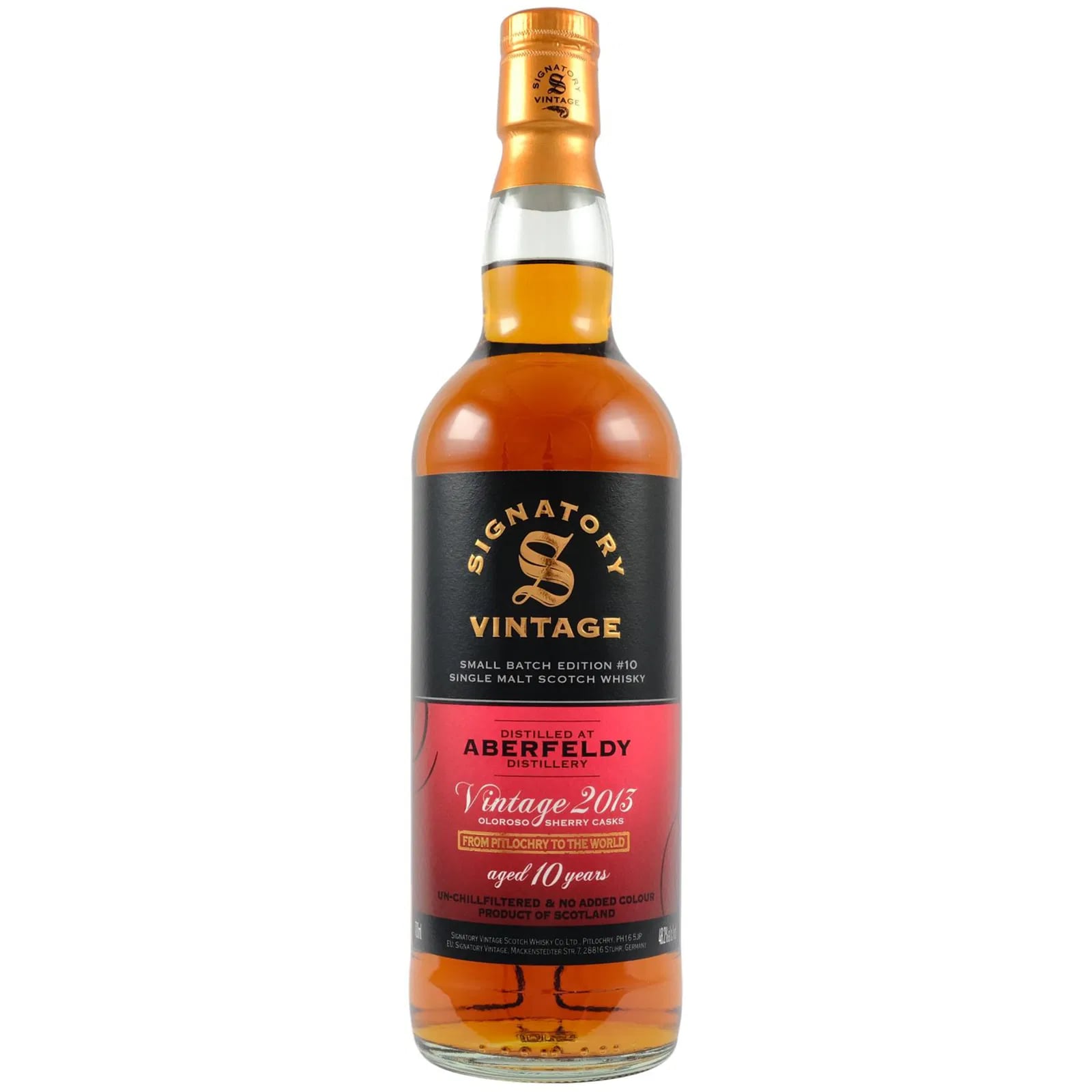 Aberfeldy 10 Years Old 2013 Small Batch Edition 10 Signatory Vintage