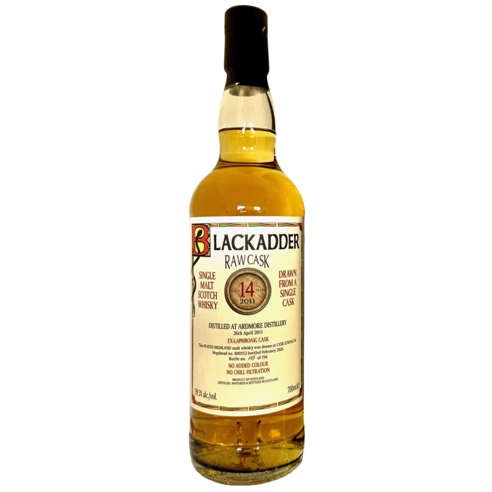 Ardmore 14 Years Old 2011 Raw Cask Blackadder Cask No. 800153