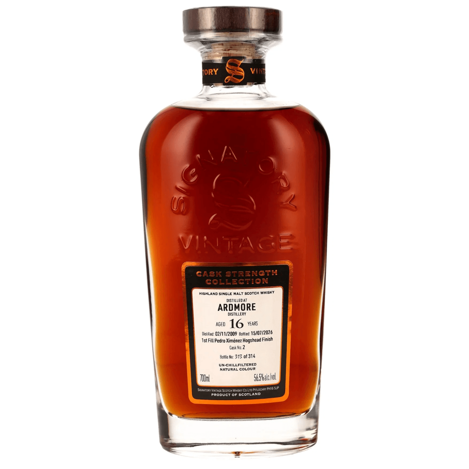 Ardmore 16 Years Old 2009 Cask Strength Collection Signatory Vintage Cask Nr.2