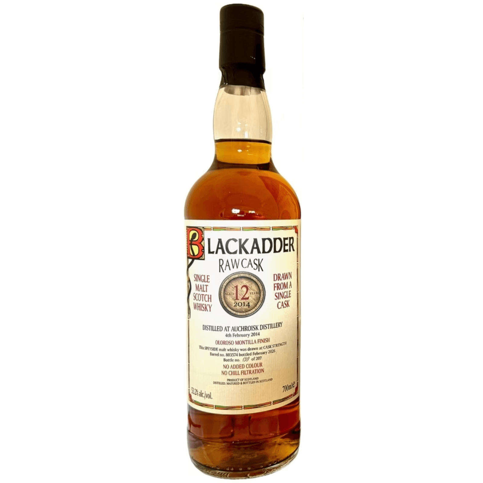 Auchroisk 12 Years Old 2014 Raw Cask Blackadder Cask No. 803574