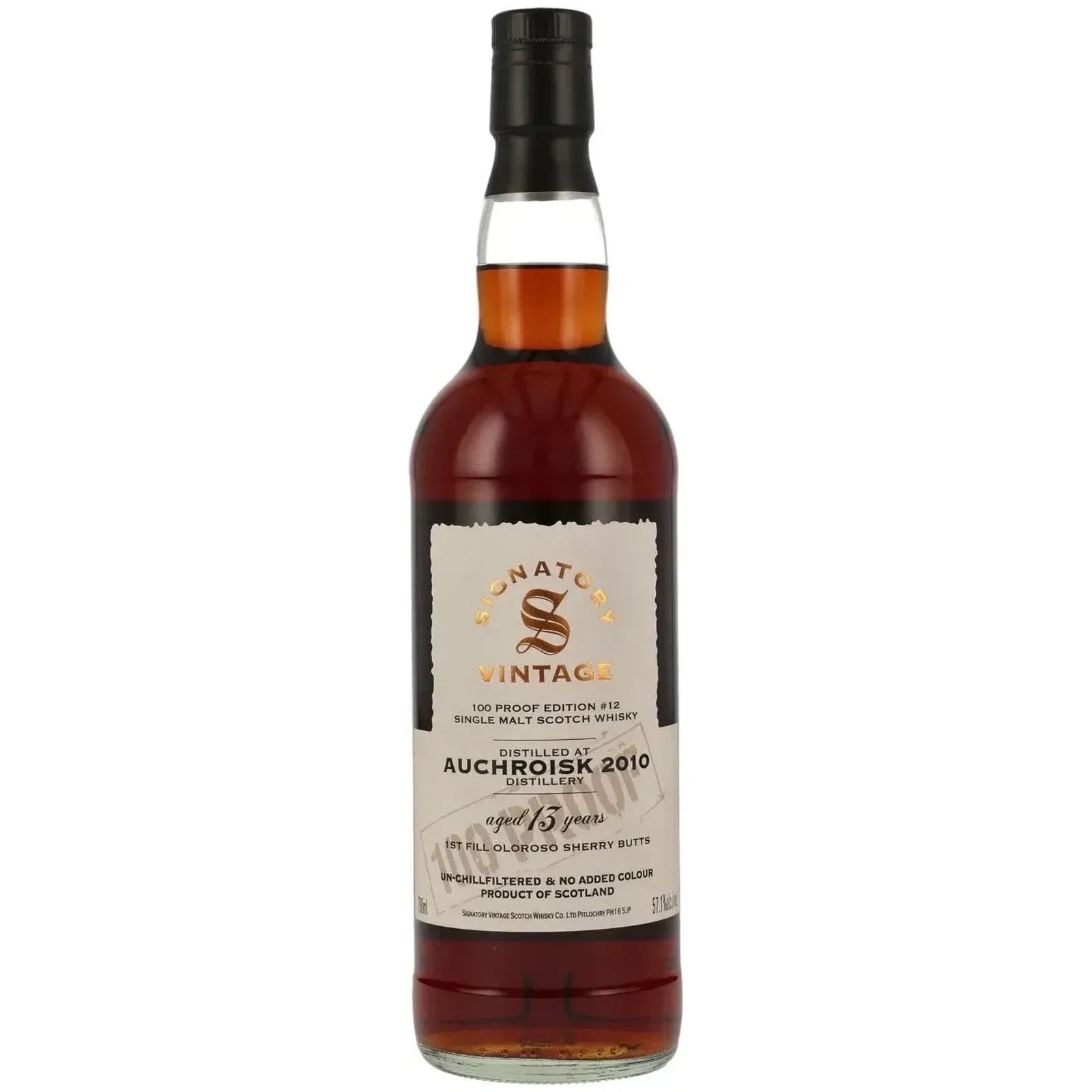 Auchroisk 13 Years Old 2010 100 Proof Edition #12 Signatory Vintage