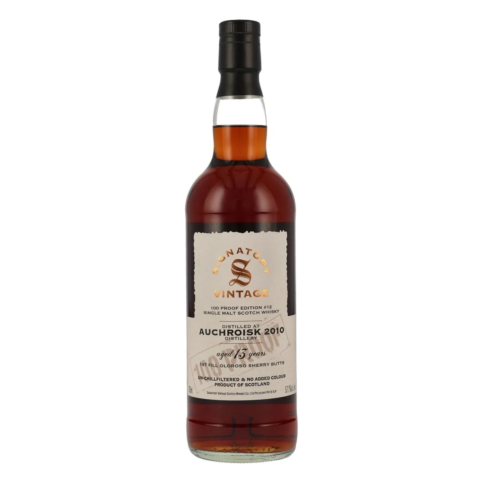 Auchroisk 13 Years Old 2010 100 Proof Edition #12 Signatory Vintage