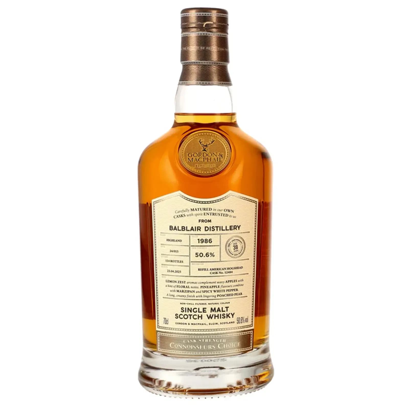 Balblair 38 Years Old 1986 Connoisseurs Choice Cask Strength Gordon & MacPhail Cask 12484