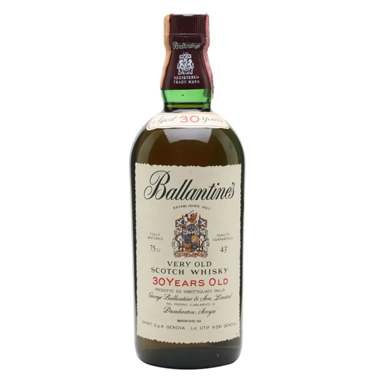 Ballantines 30 Years Old Very Old Scotch Whisky George Ballantine & Son 75cl