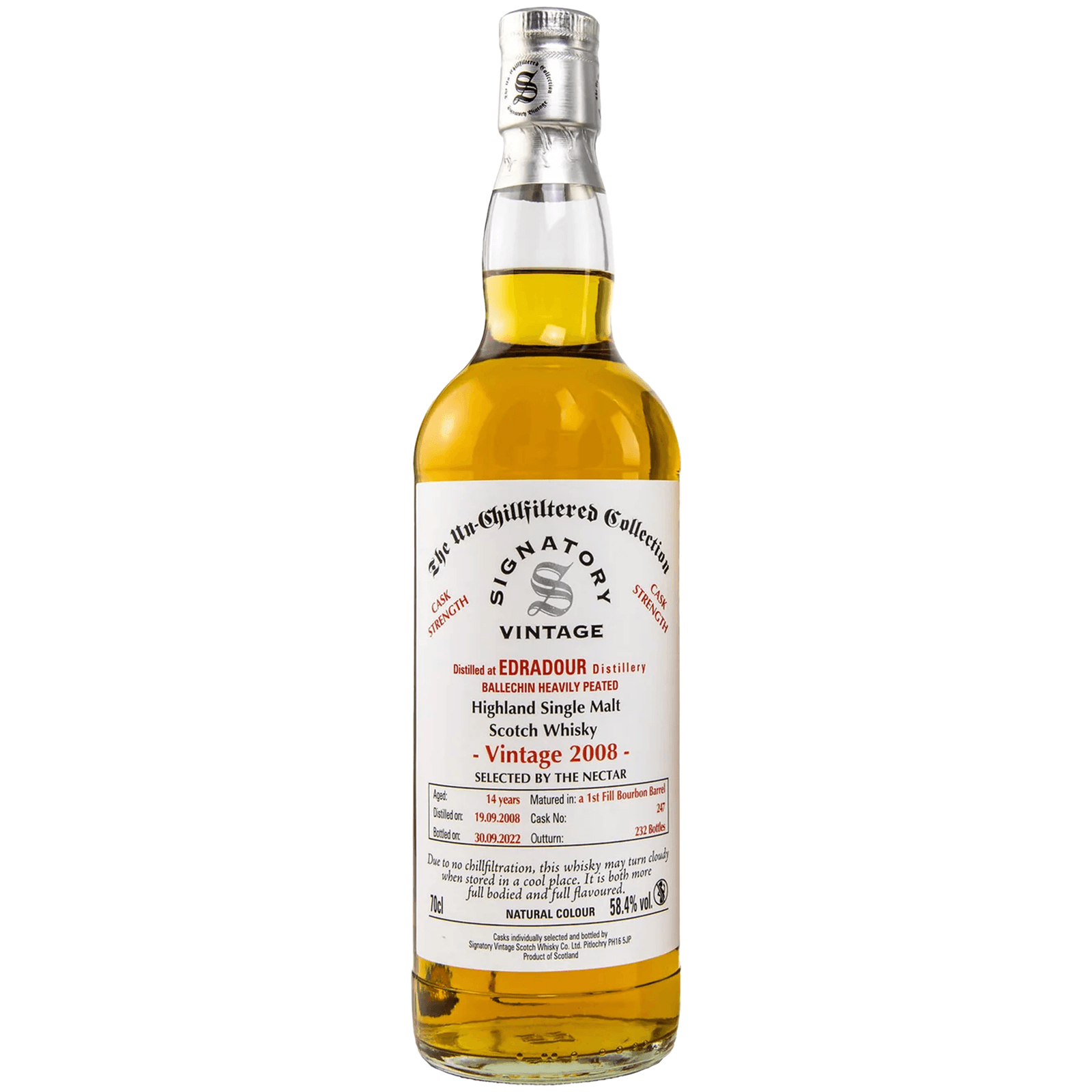 Ballechin 14 Years Old 2008 The Un-Chillfiltered Collection - Cask Strength Signatory Vintage 247