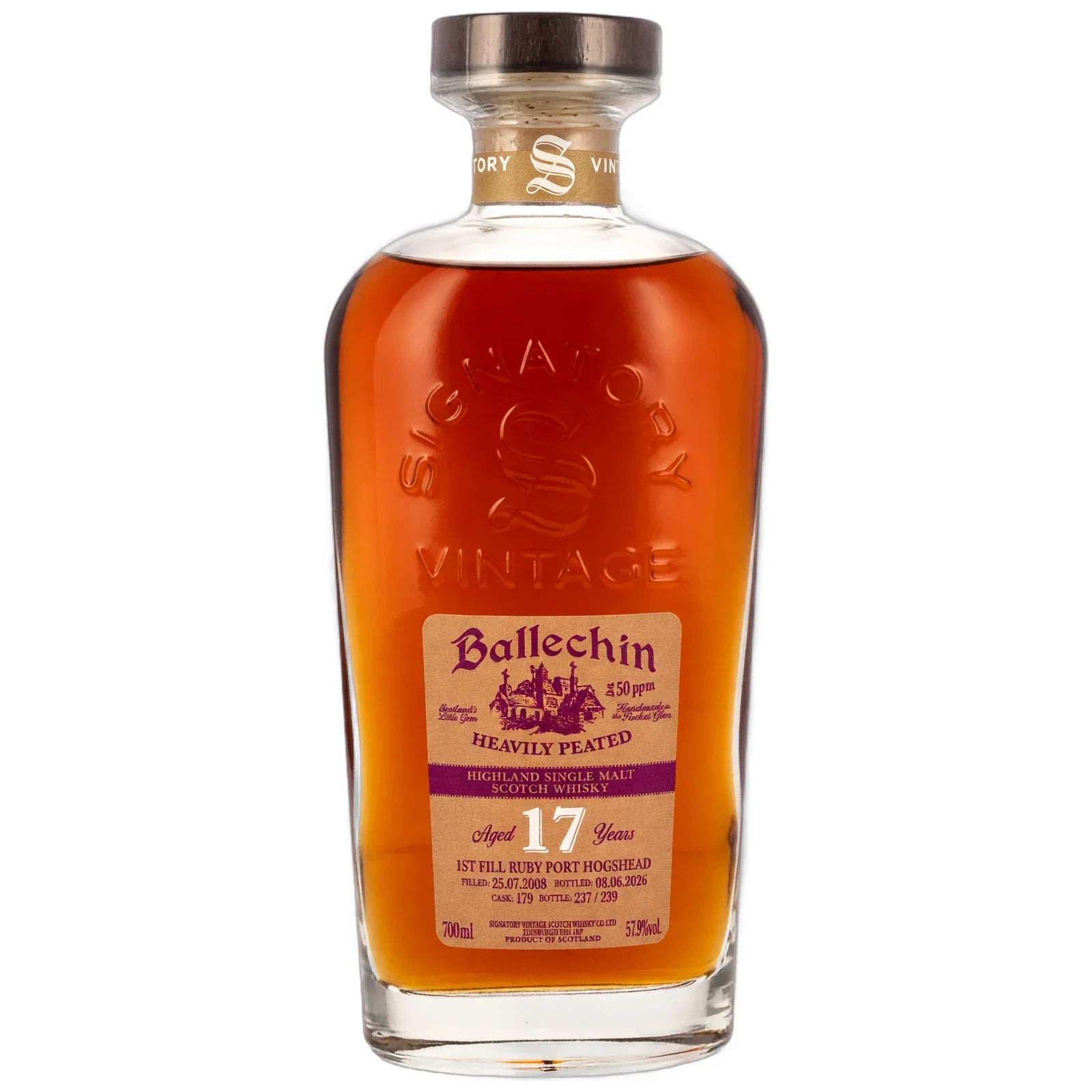 Ballechin 17 Years Old 2008 Cask Strength Collection Signatory Vintage 179