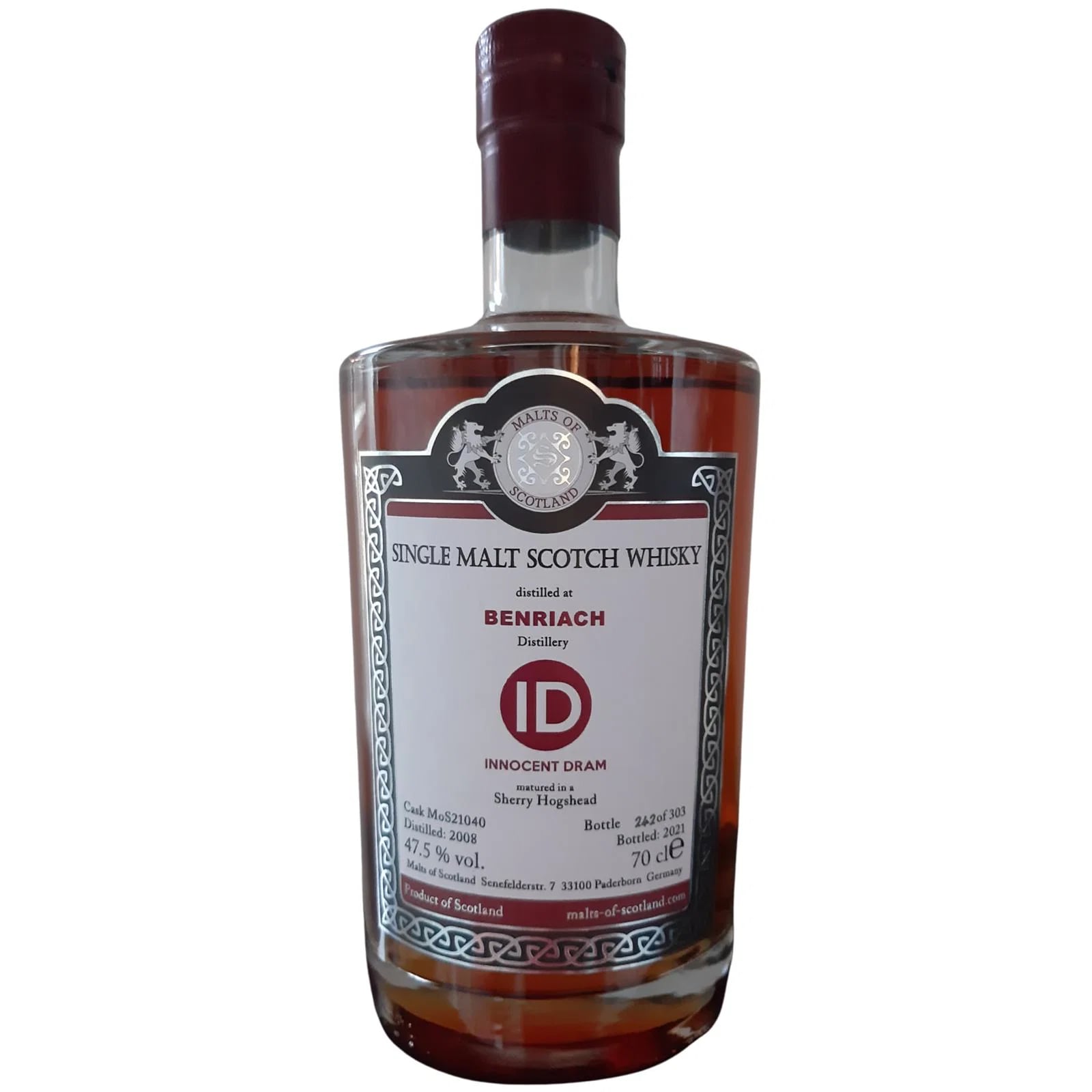 Benriach 2008 Innocent Dram Malts of Scotland MoS 21040