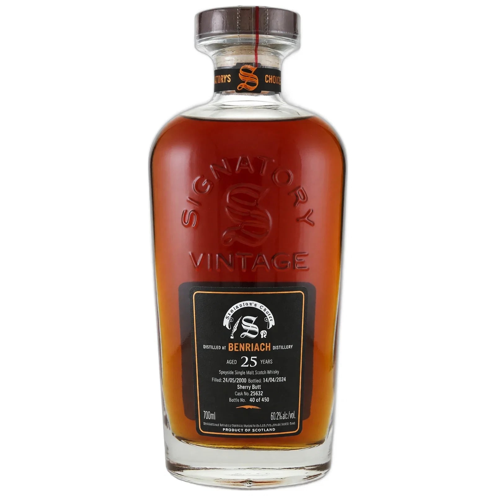 Benriach 25 Years Old 2000 Cask Strength Collection Symington'S Choice Signatory Vintage Cask Nr. 25632