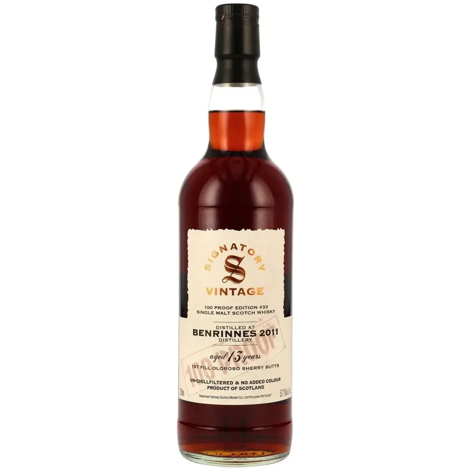 Benrinnes 13 Years Old 2011 100 Proof Signatory Vintage Edition #33