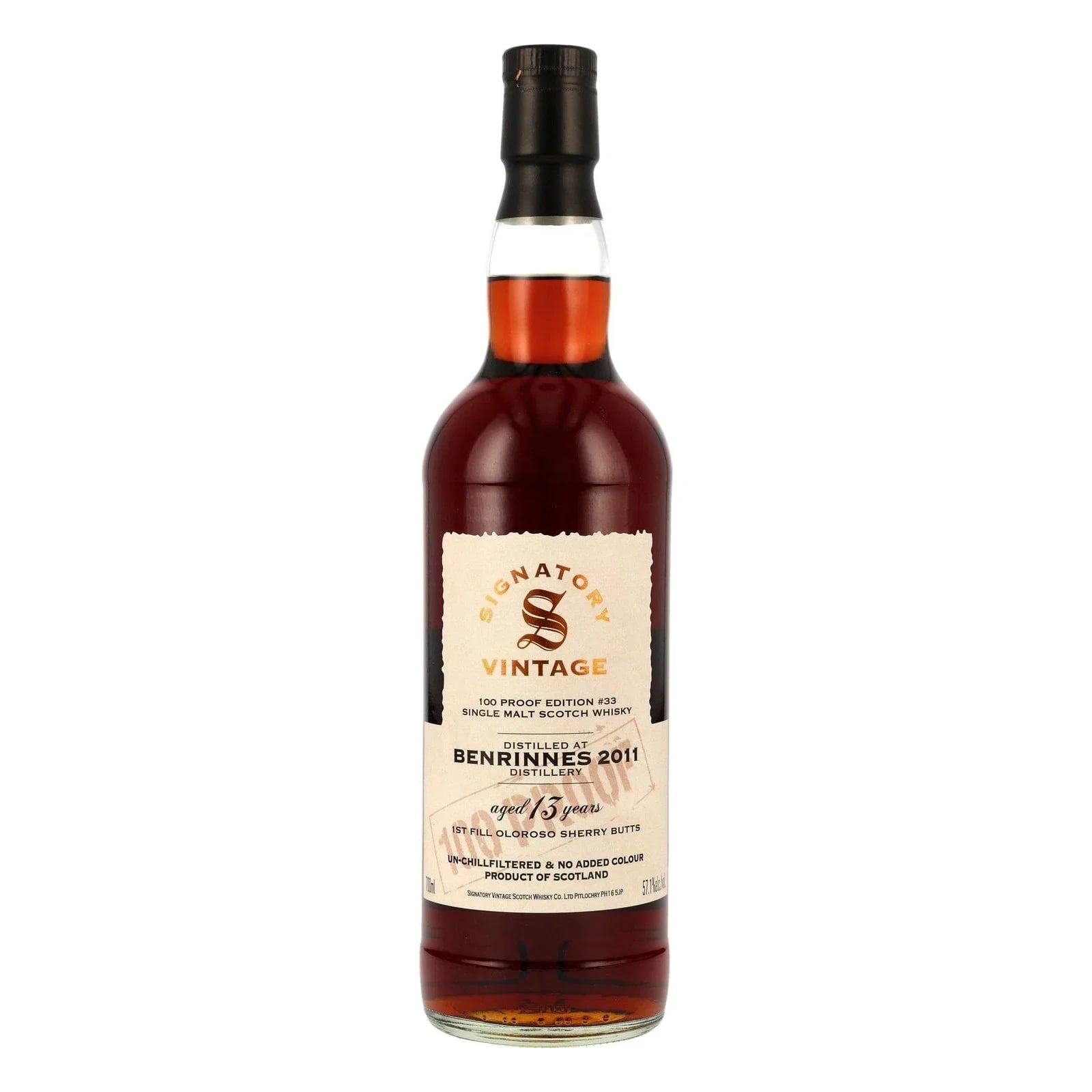 Benrinnes 13 Years Old 2011 100 Proof Signatory Vintage Edition #33