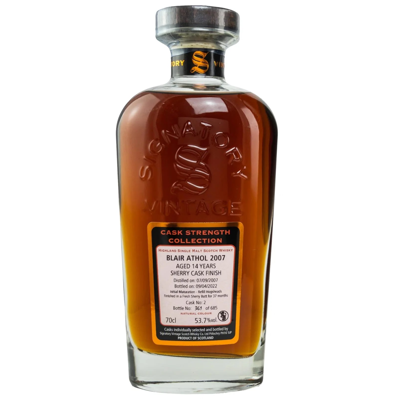 Blair Athol 14 Years Old 2007 Cask Strength Collection Signatory Vintage 2