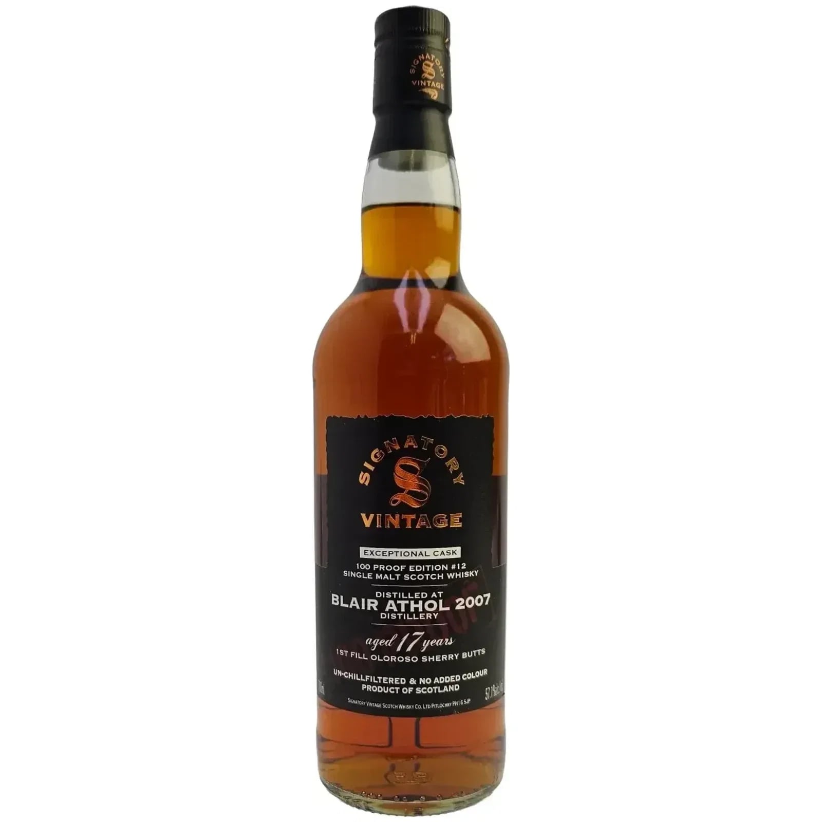 Blair Athol 17 Years Old 100 Proof Edition Exceptional Cask Signatory Vintage #12