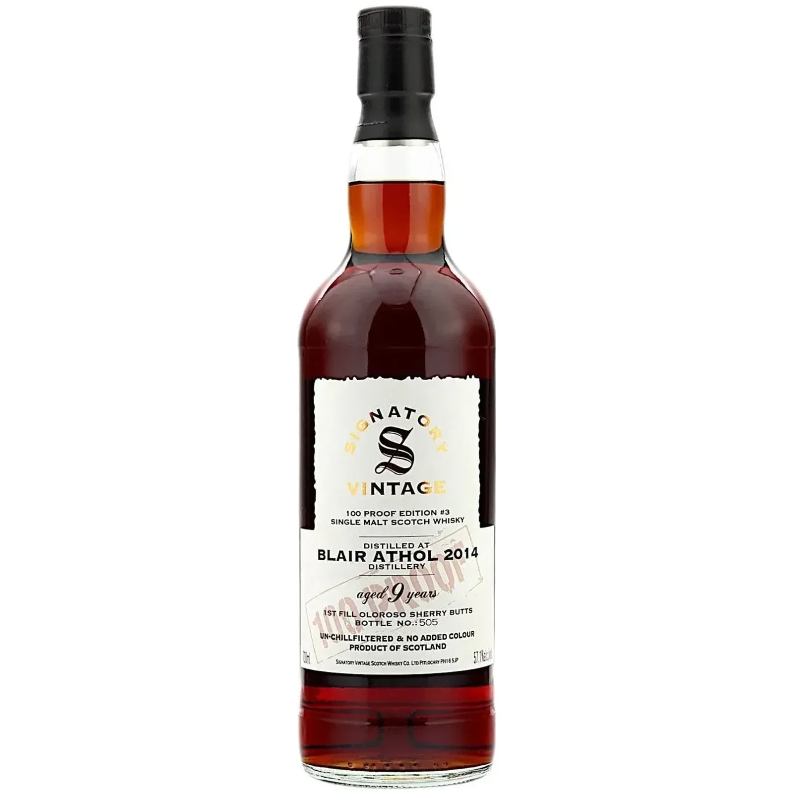 Blair Athol 9 Years Old 2014 100 Proof Edition #3 Signatory Vintage