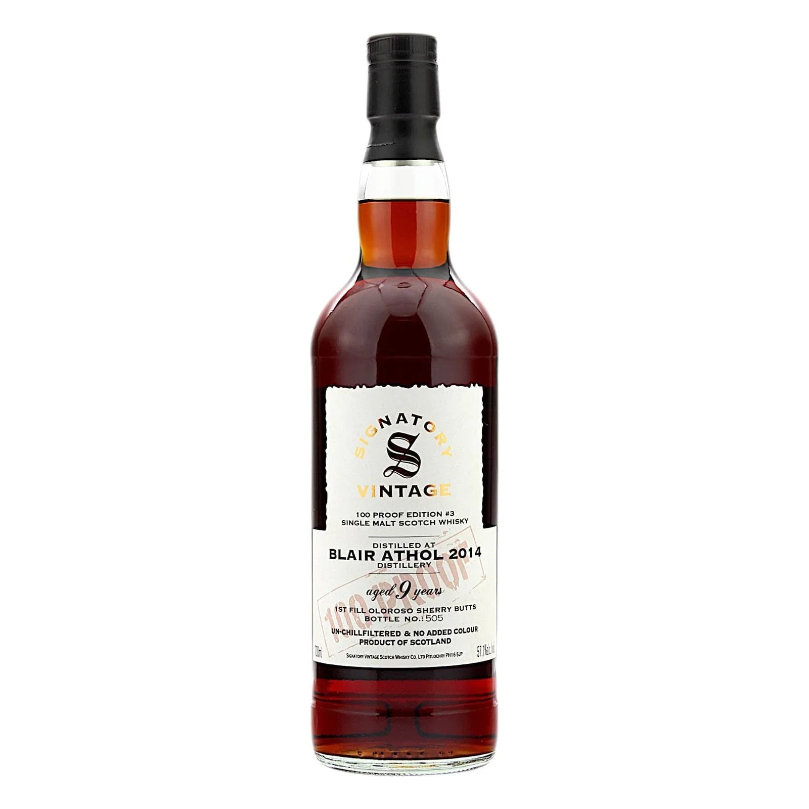 Blair Athol 9 Years Old 2014 100 Proof Edition #3 Signatory Vintage