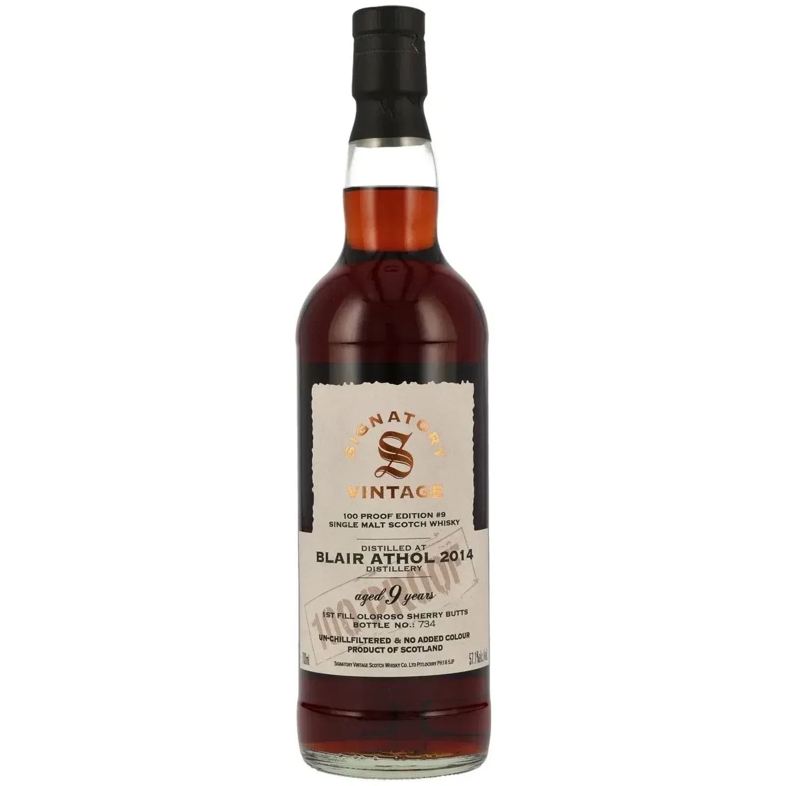Blair Athol 9 Years Old 2014 100 Proof Edition #9 Singatory Vintage