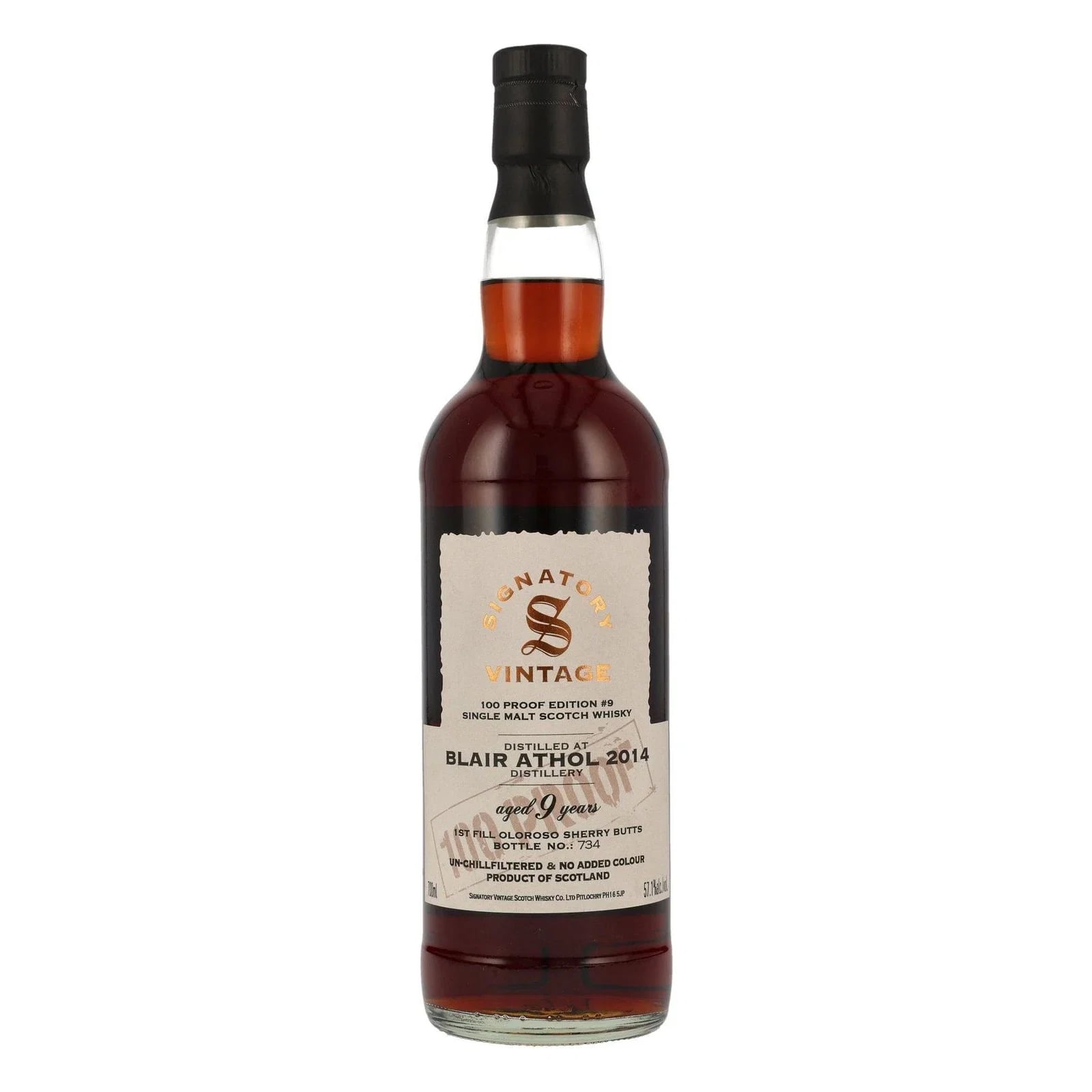 Blair Athol 9 Years Old 2014 100 Proof Edition #9 Singatory Vintage
