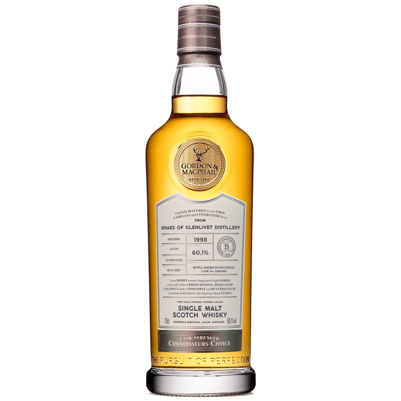 Braes of Glenlivet 25 Years Old 1998 Connoisseurs Choice Cask Strength Gordon & Macphail Cask Nr. 18604801