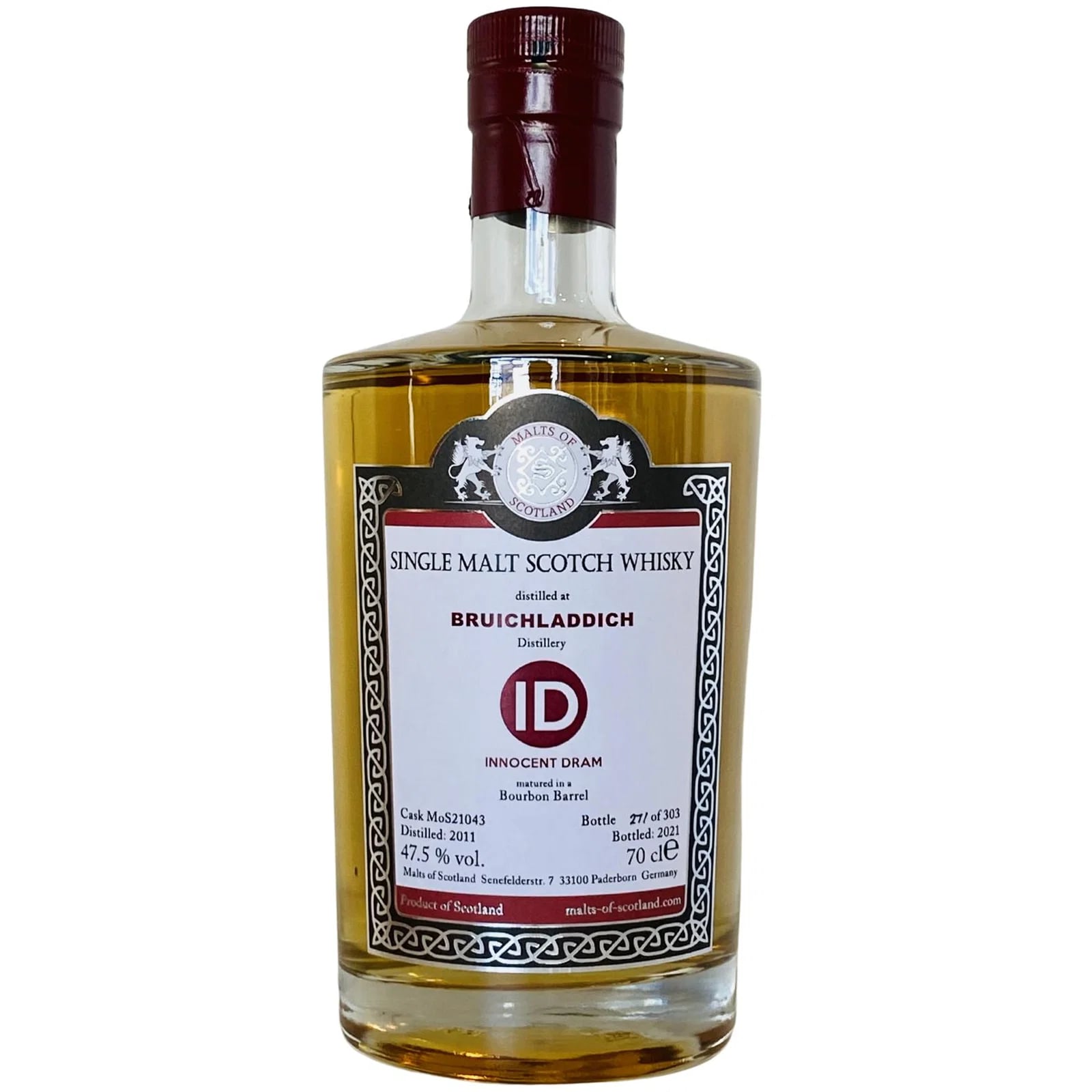 Bruichladdich 2011 Innocent Dram Malts of Scotland MoS 21043