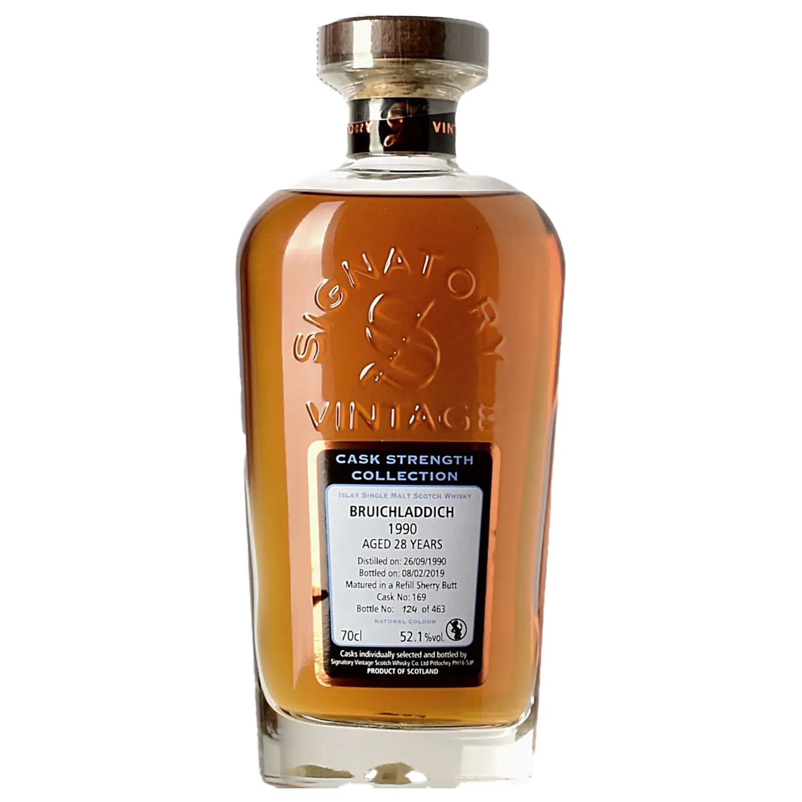 Bruichladdich 28 Years Old 1990 Cask Strength Collection Signatory Vintage 169
