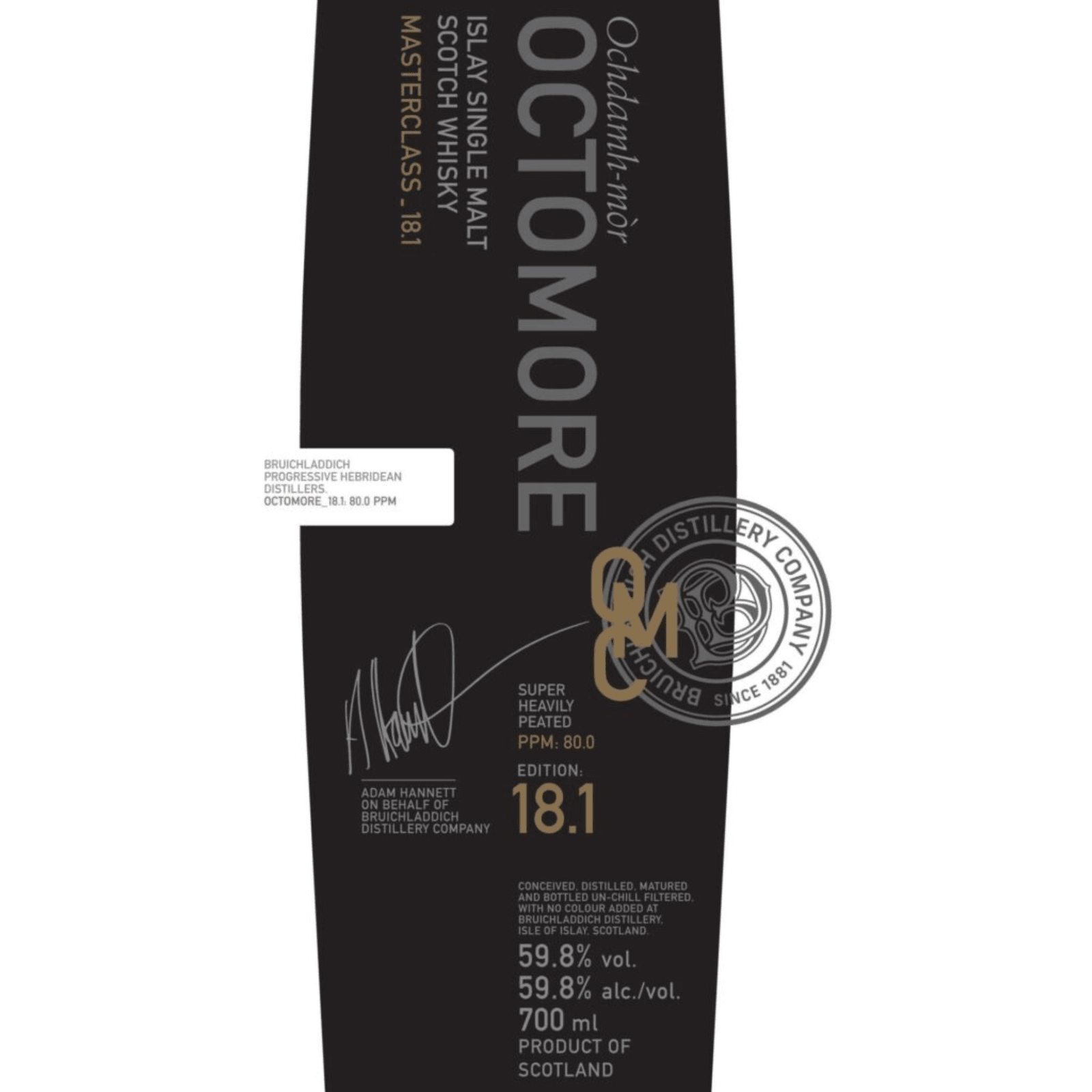 Bruichladdich 5 Years Old 2021 Octomore 18.1 PPM 80.0