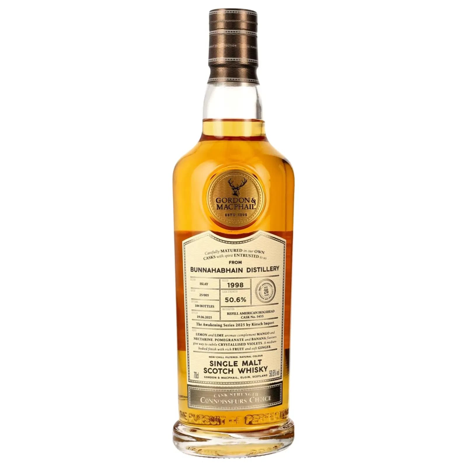 Bunnahabhain 26 Years Old 1998 Connoisseurs Choice Cask Strength Gordon & MacPhail Cask 5453