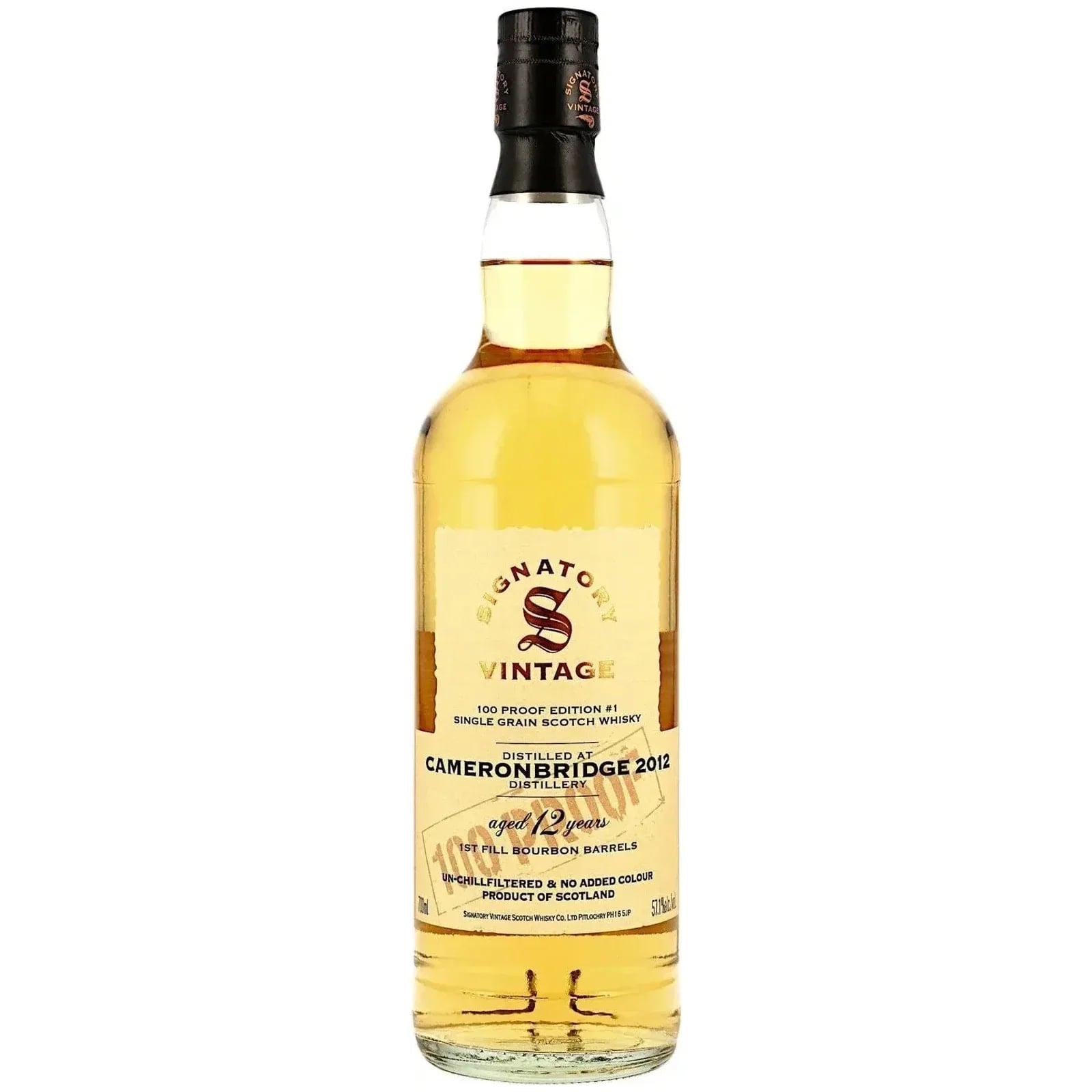 Cameronbridge 12 Years Old 2012 100 Proof Grain Signatory Vintage Edition #1