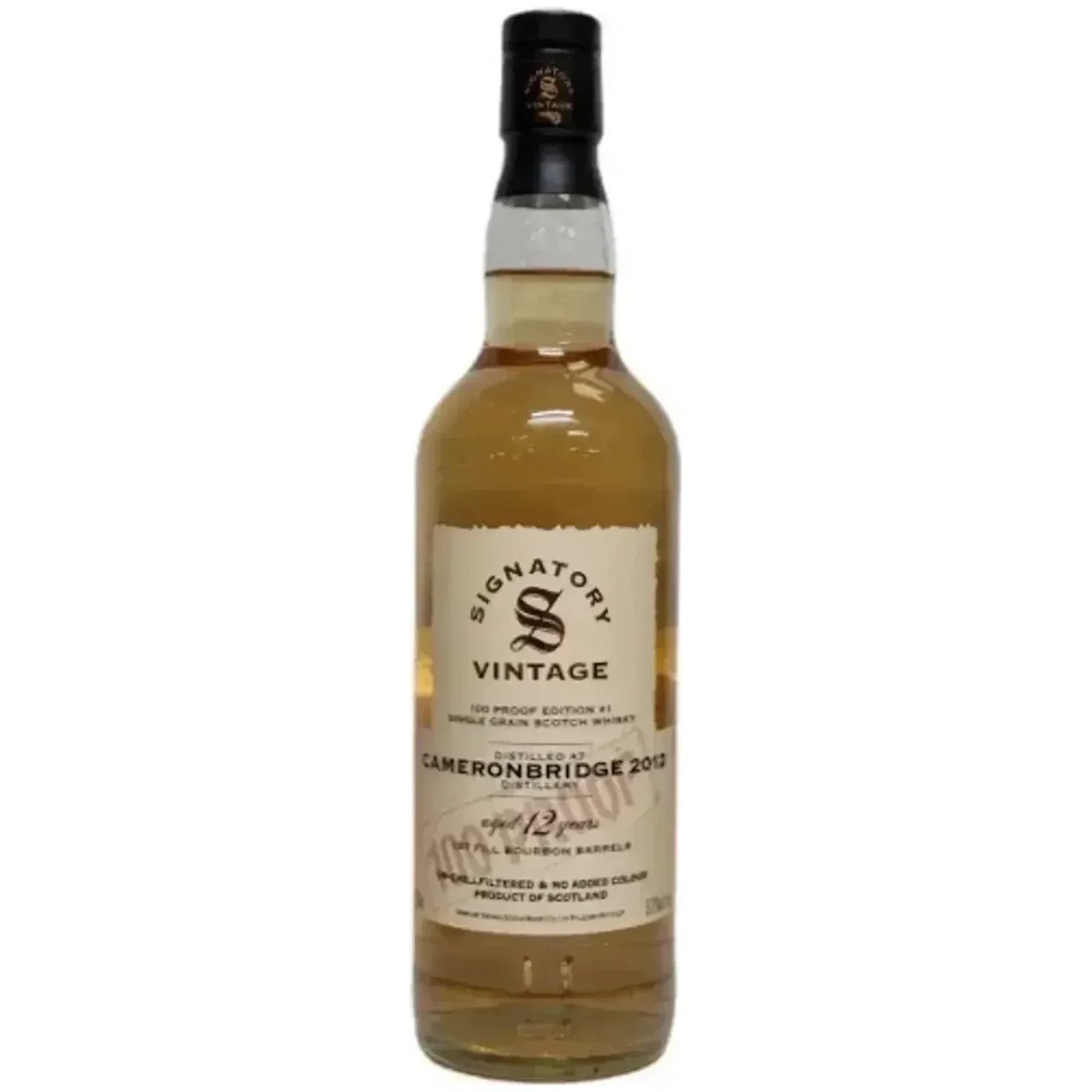 Cameronbridge 2012 100 Proof Edition #1 Singatory Vintage