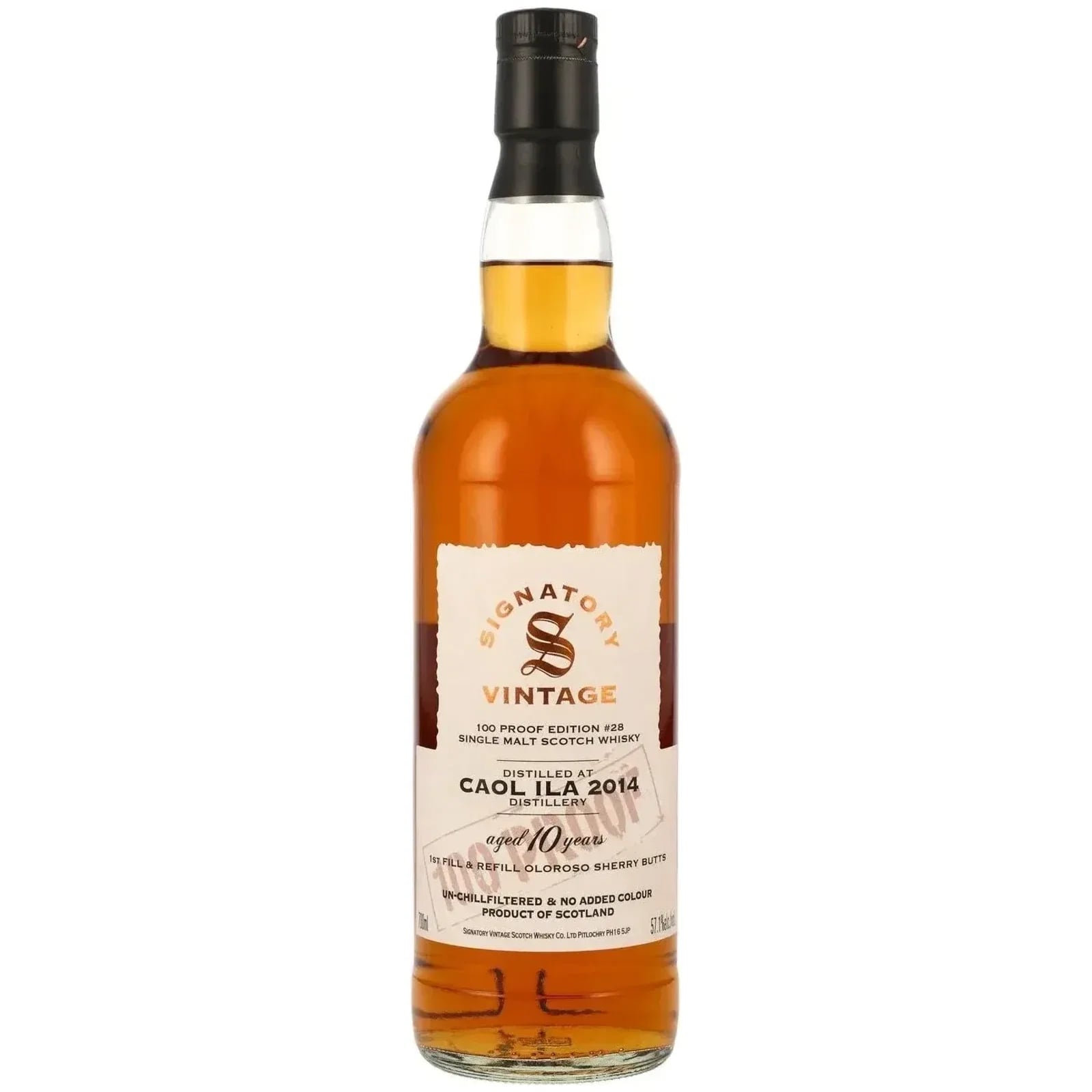 Caol Ila 10 Years Old 2014 100 Proof Edition #28 Signatory Vintage