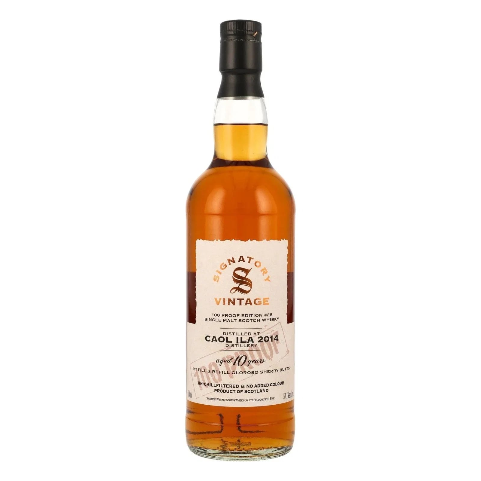 Caol Ila 10 Years Old 2014 100 Proof Edition #28 Signatory Vintage