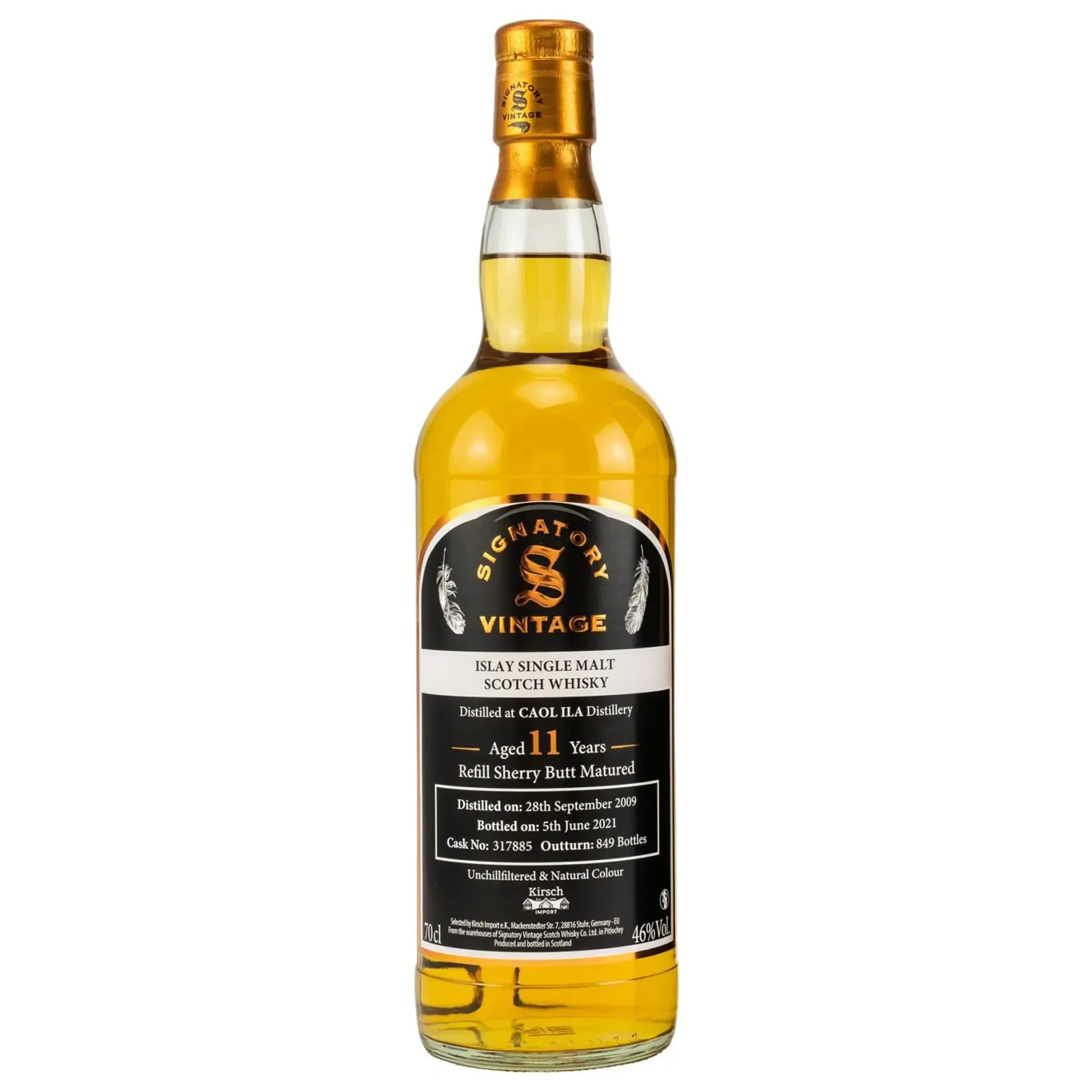 Caol Ila 11 Years Old 2009 Unchillfiltered & Natural Colour Signatory Vintage 317885
