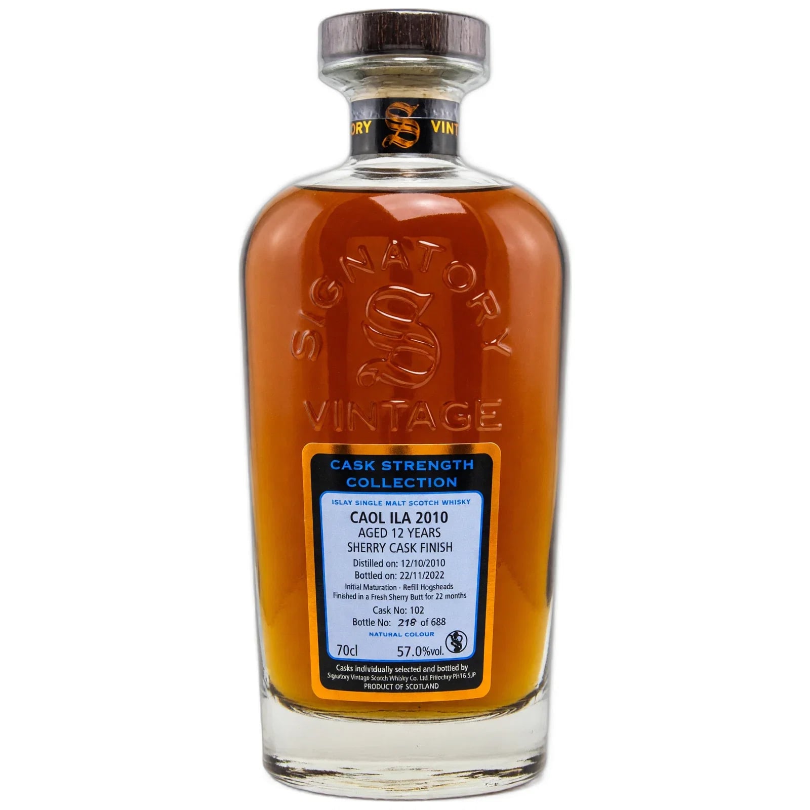 Caol Ila 12 Years Old 2010 Cask Strength Collection Signatory Vintage Cask Nr. 102