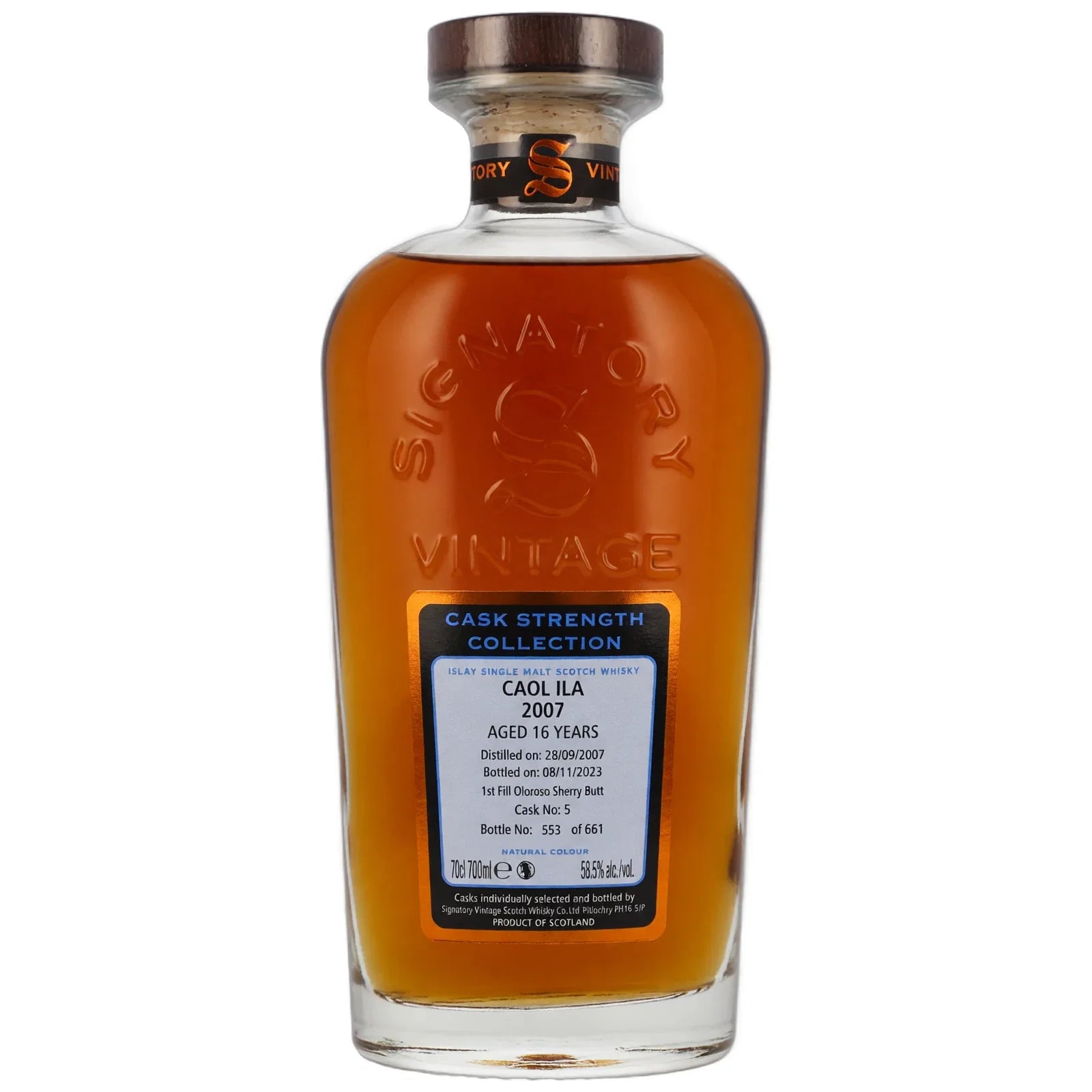 Caol Ila 16 Years Old 2007 Cask Strength Collection Signatory Vintage Cask Nr. 5