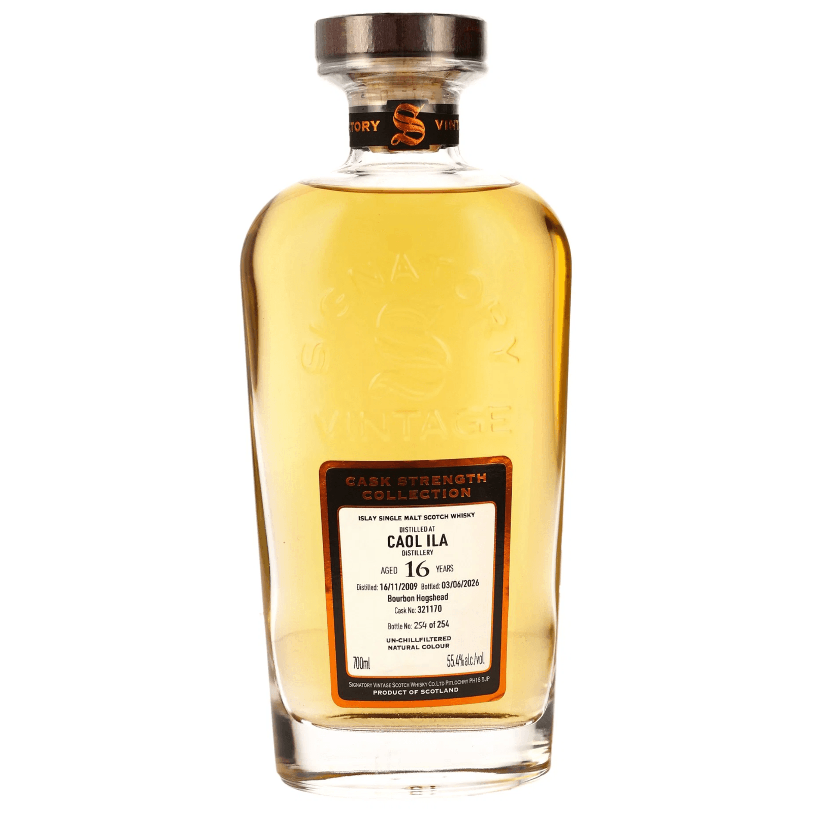 Caol Ila 16 Years Old 2009 Cask Strength Signatory Vintage Cask Nr.321170