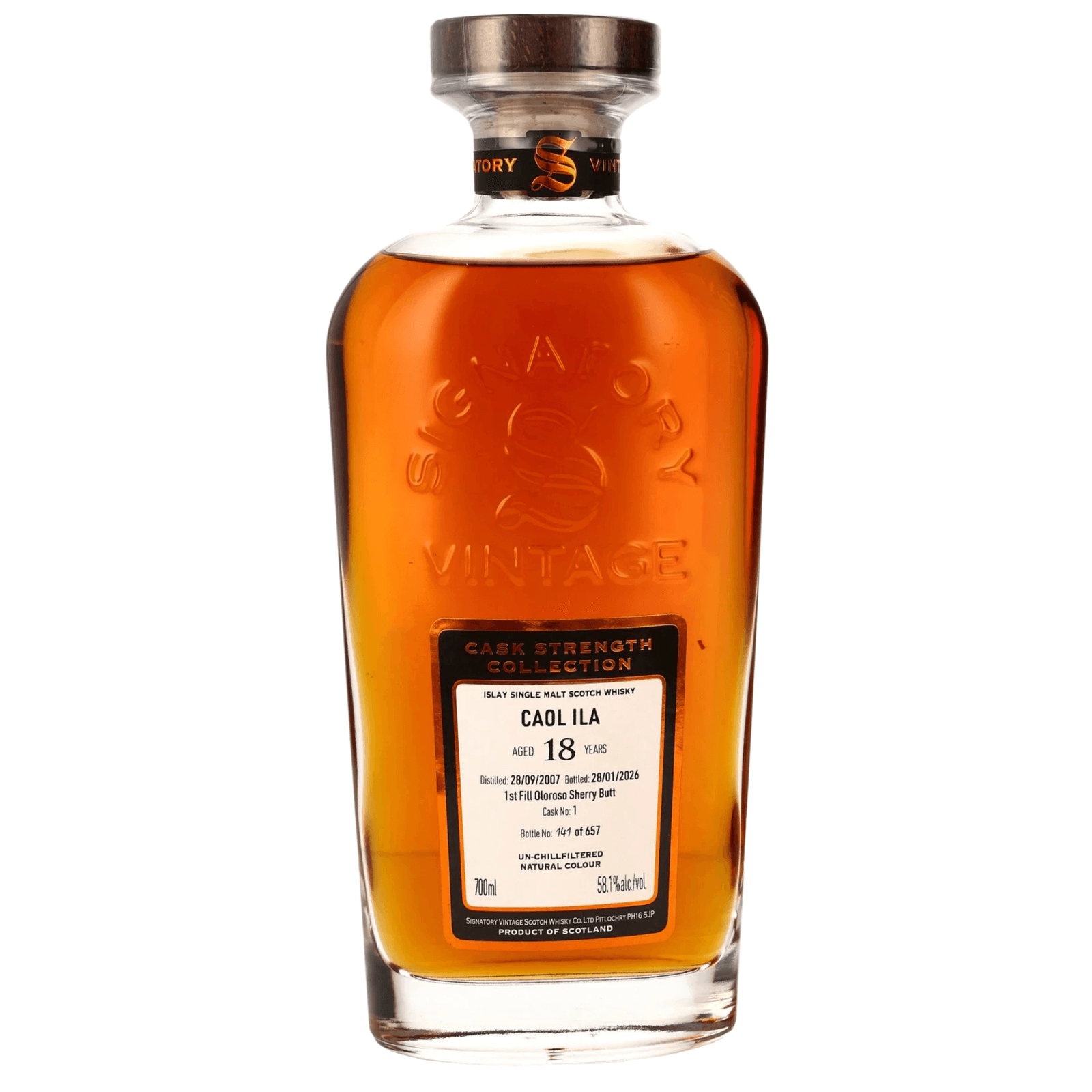 Caol Ila 18 Years Old 2007 Signatory Vintage Cask Nr.1