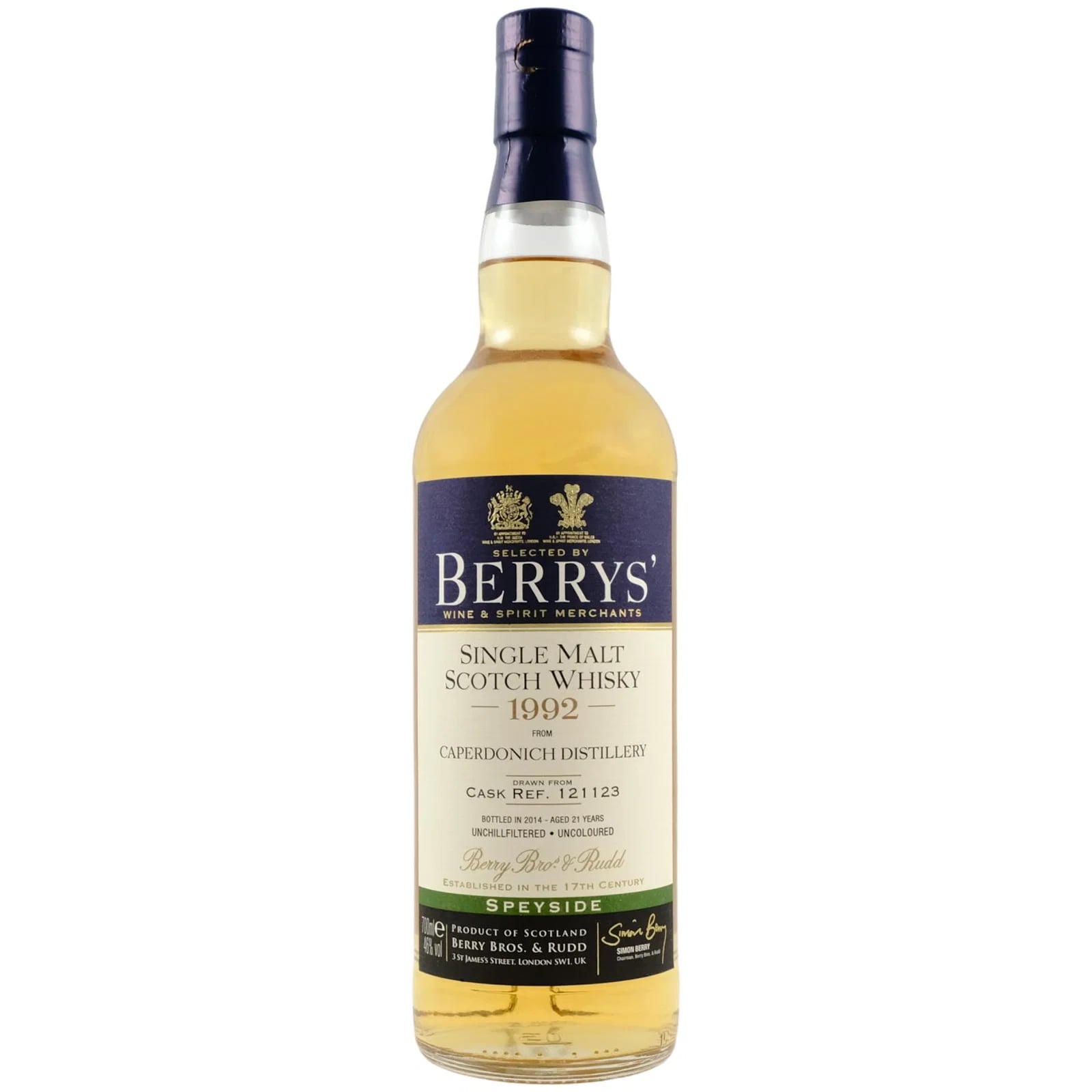 Caperdonich 21 Years Old 1992 Berrys' Berry Bros & Rudd 121123
