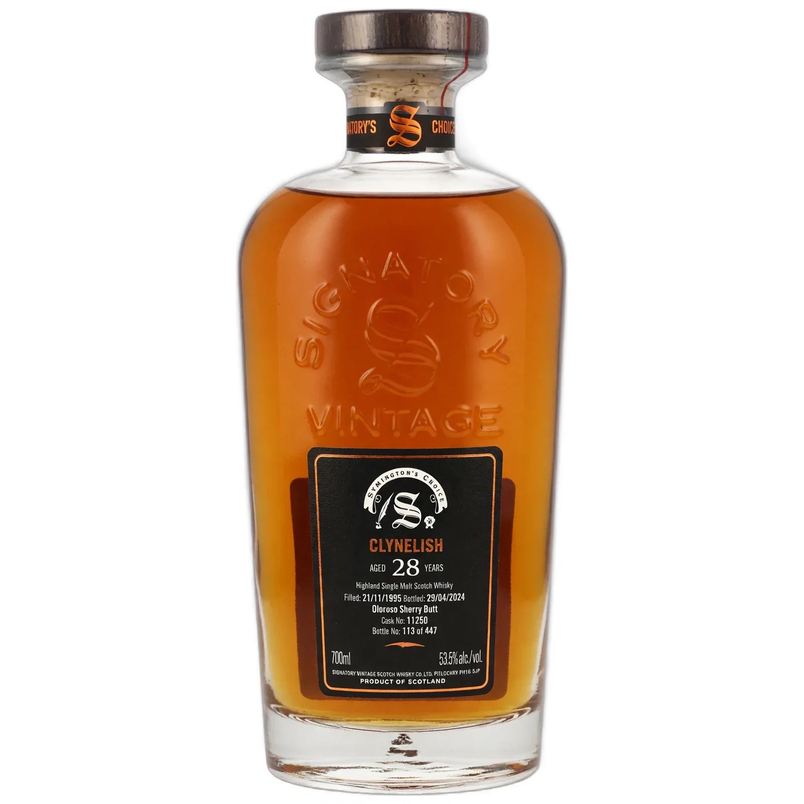 Clynelish 28 Years Old 1995 Cask Strength Collection Symington’s Choice Signatory Vintage Cask Nr. 11250